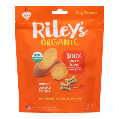 Riley's Organics Organic Dog Treats, Sweet Potato Recipe, Small  - Case Of 6 - 5 Oz