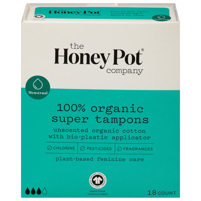 The Honey Pot - Supr Tampon Plst App Usnt - 1 Each-18 Ct