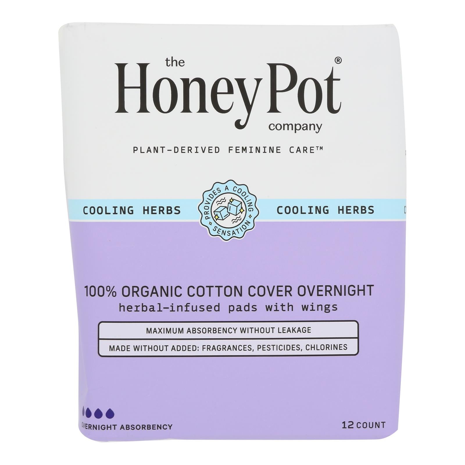The Honey Pot - Menstrl Pads Ovrnt Herbal - EA of 1-12 CT