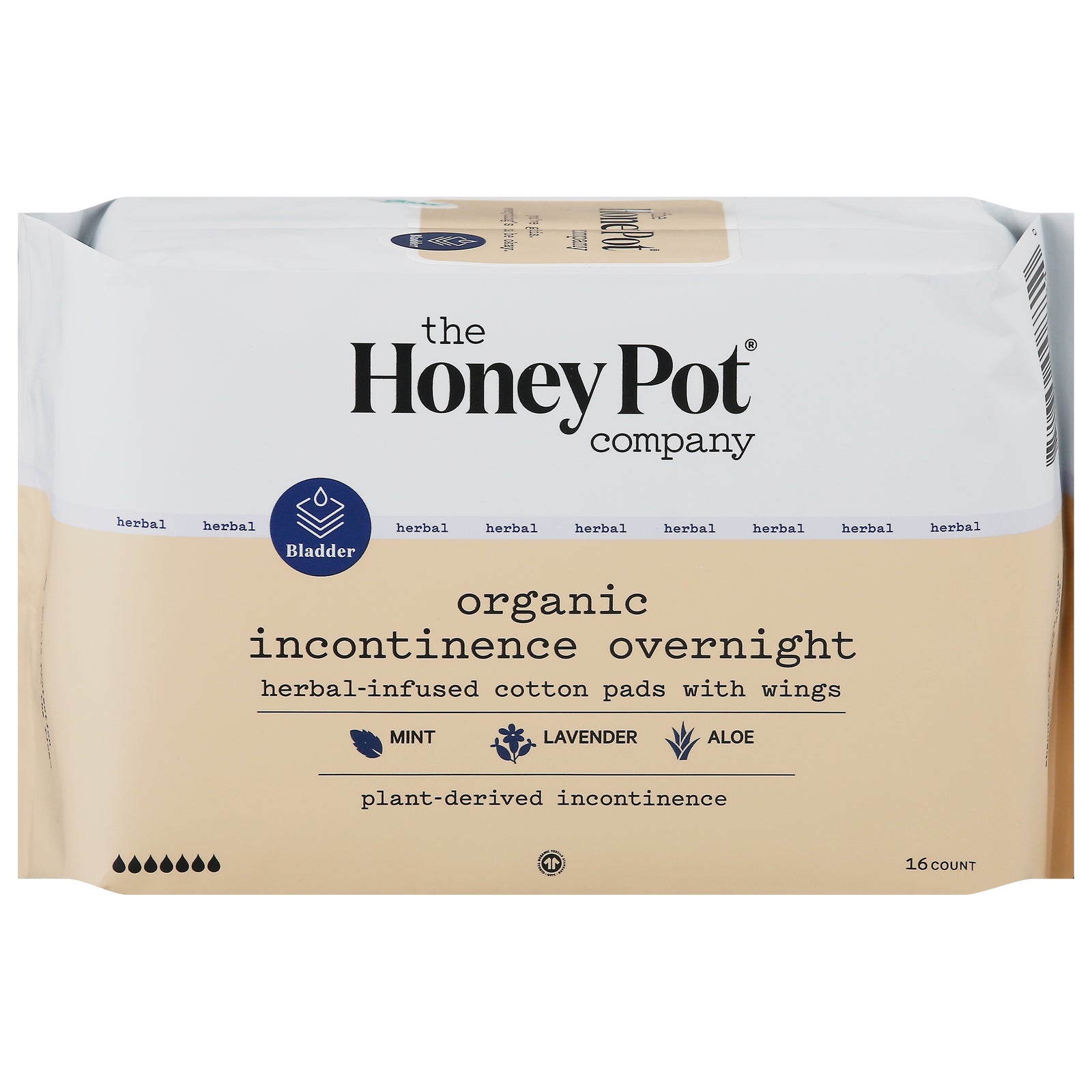 The Honey Pot - Pad Incont Night Hrbl - 1 Each-16 Ct