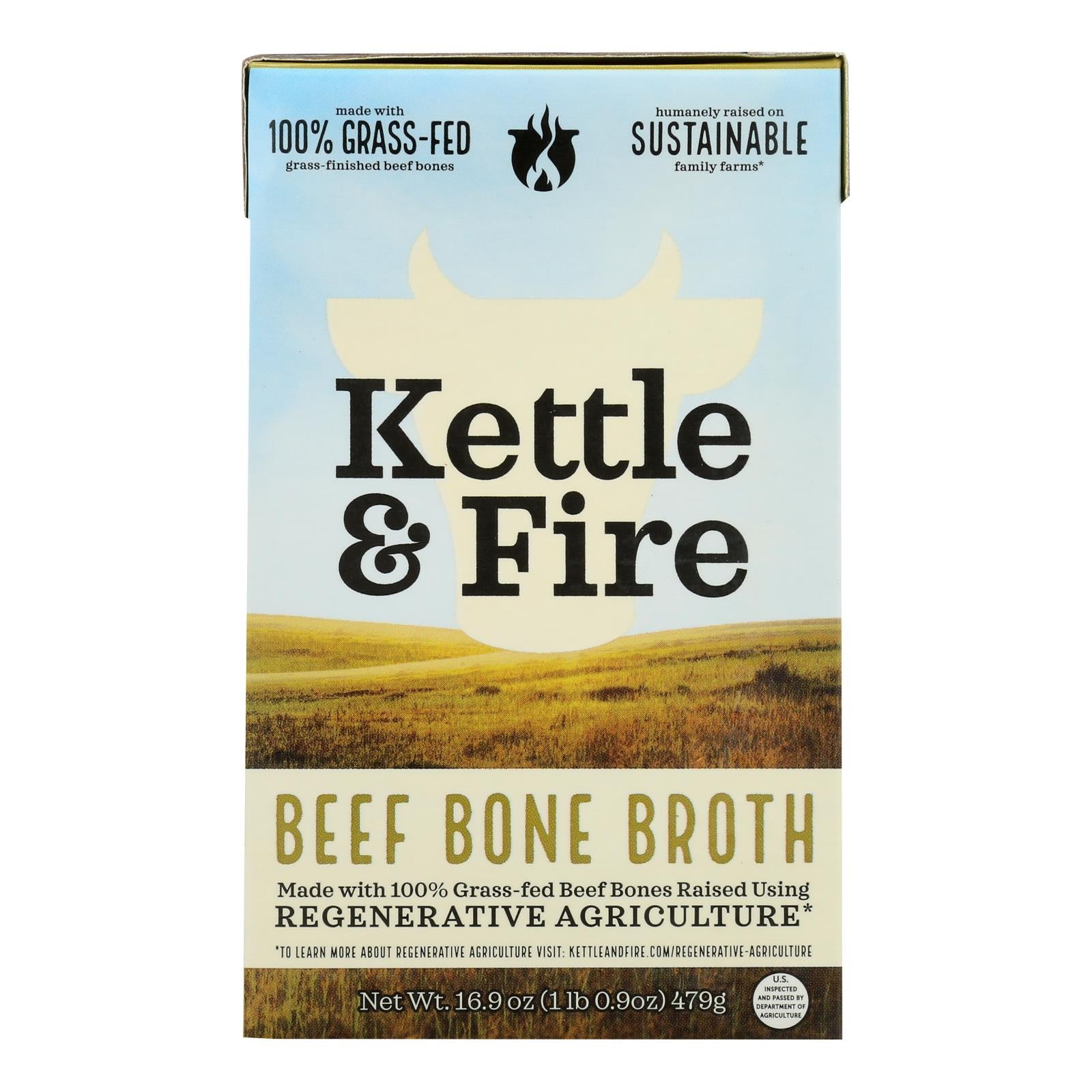 Kettle And Fire - Bone Broth Beef Rgentv - Case of 6-16.9 OZ