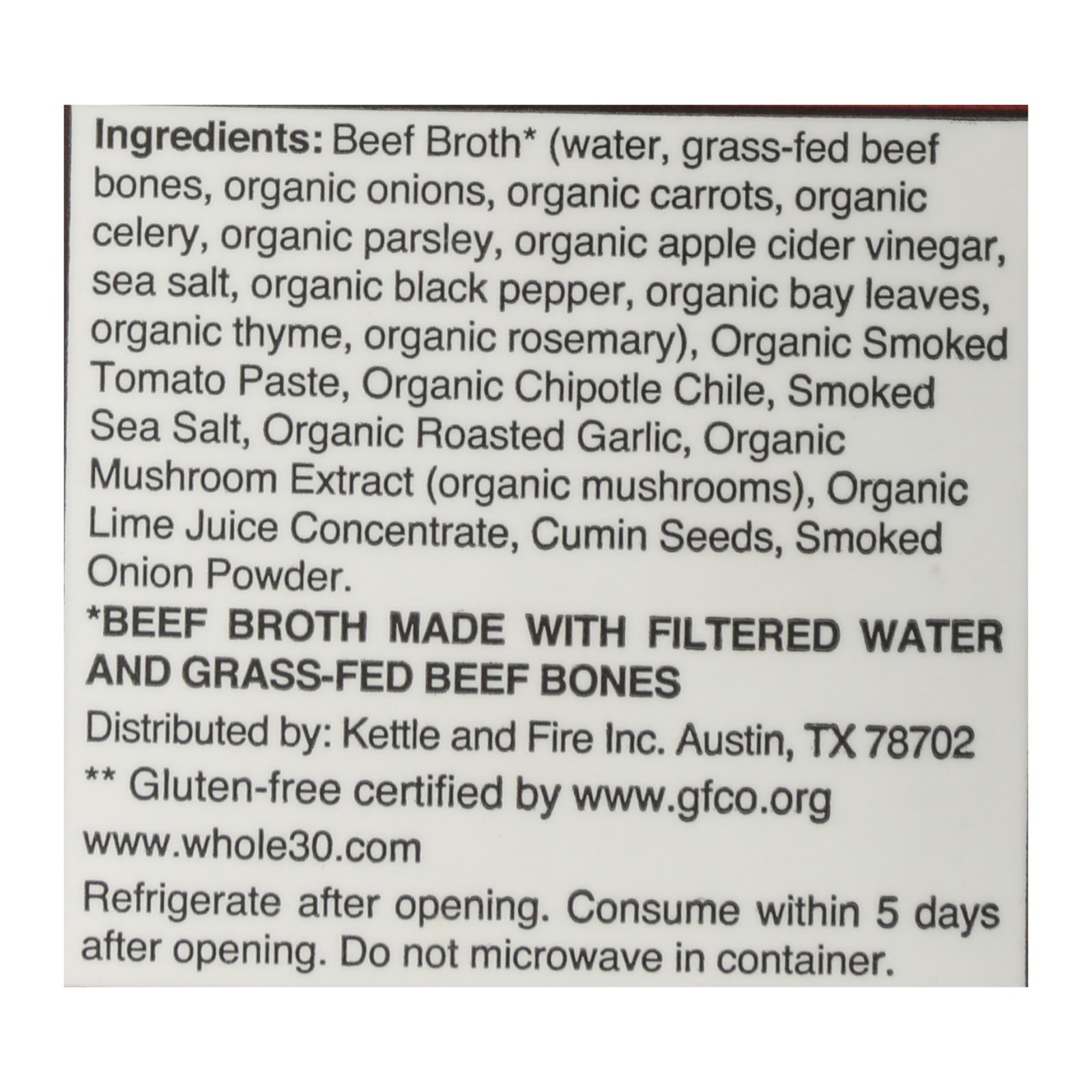 Kettle And Fire - Bone Broth Chipotle Beef - Case Of 6 - 16.9 Oz