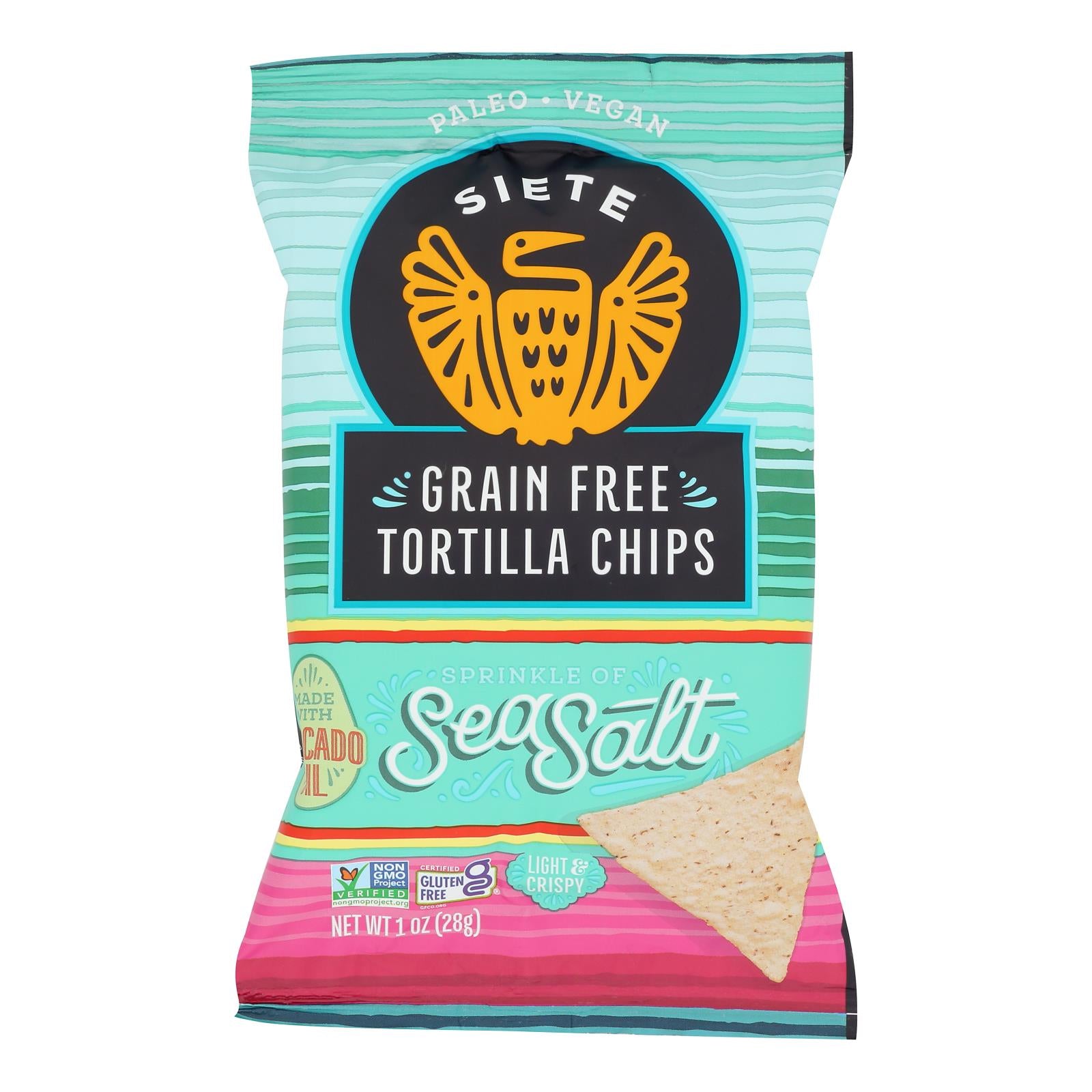 Siete - Tort Chip Sea Salt Green Free - Case Of 24 - 1 Oz