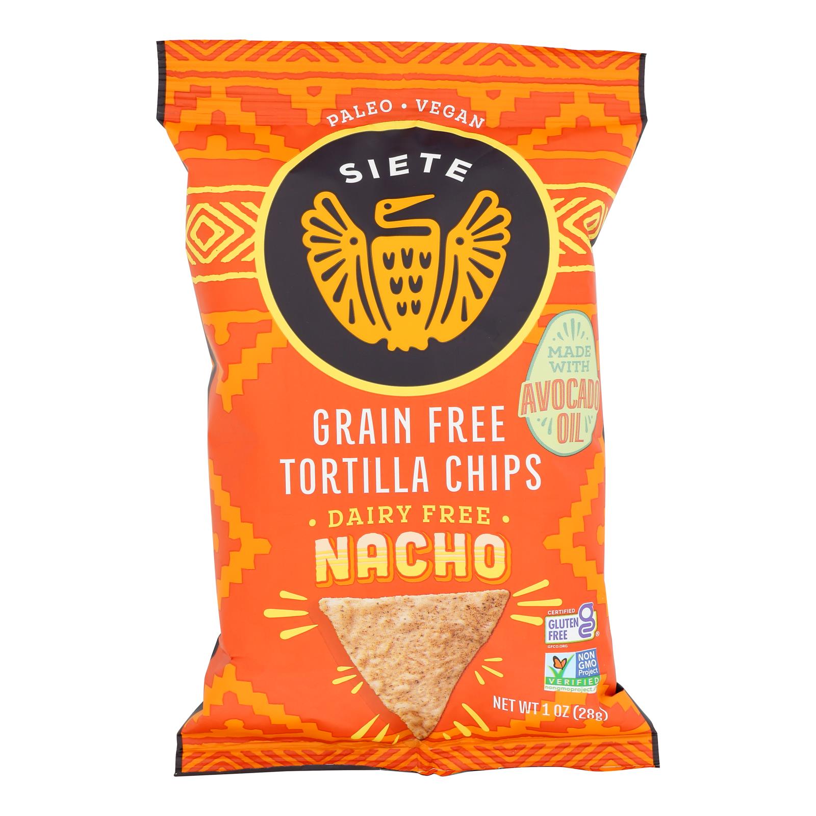 Siete - Tortilla Chips Nacho - Case Of 24 - 1 Oz