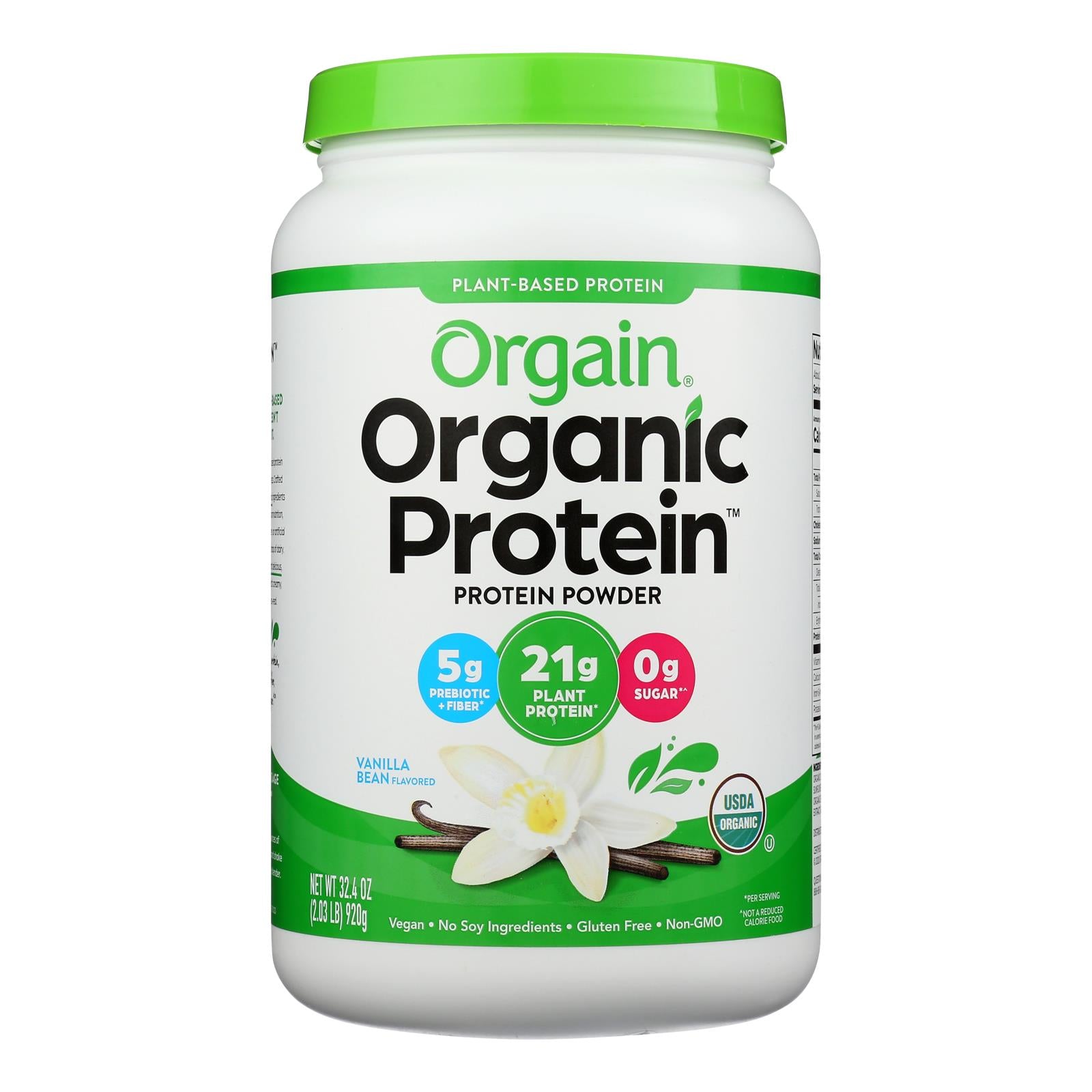 Orgain Organic Protein Powder - Plant Based - Sweet Vanilla Bean - 2.03 Lb