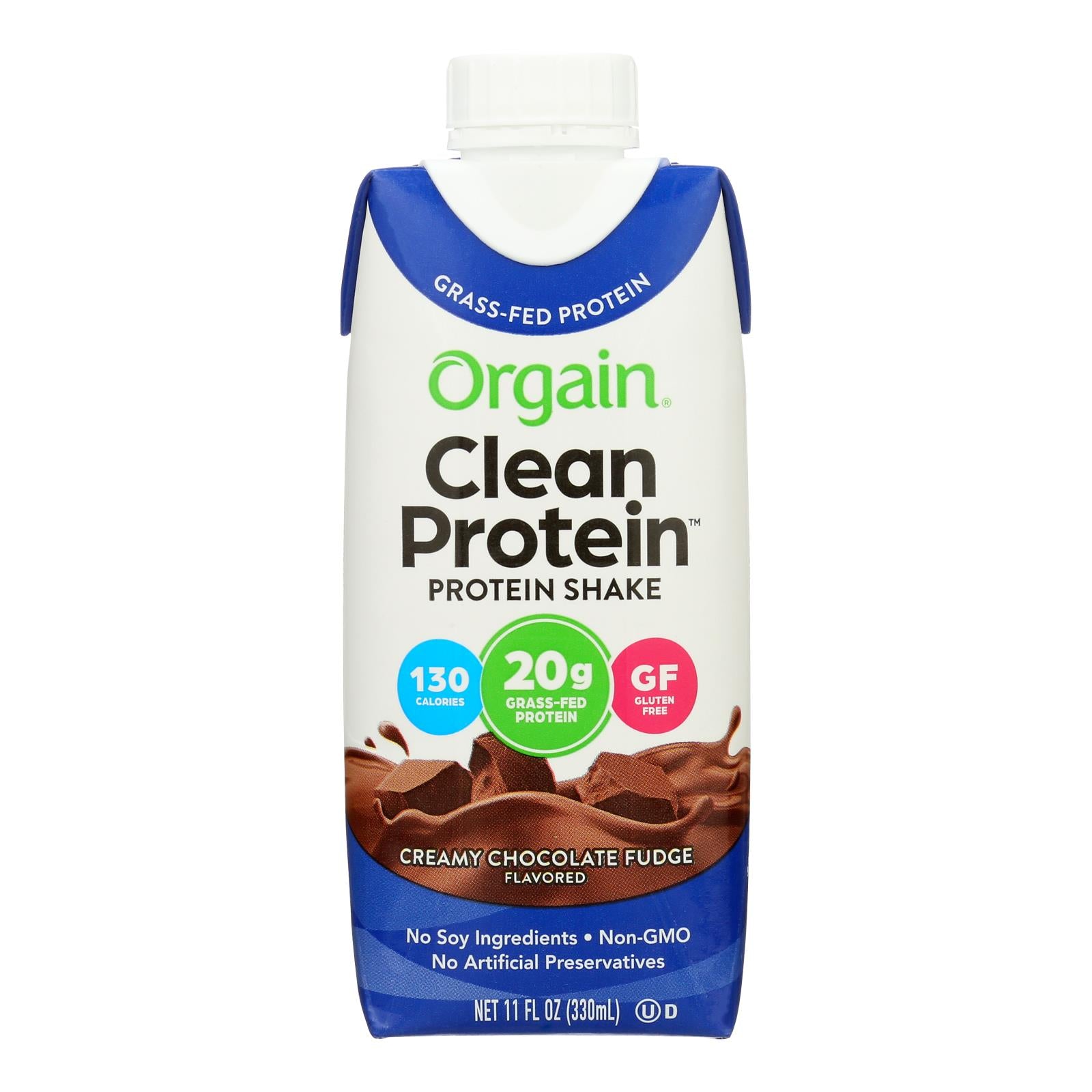 Orgain Organic Protein Shakes - Creamy Chocolate Fudge - Case Of 12 - 11 Fl Oz.