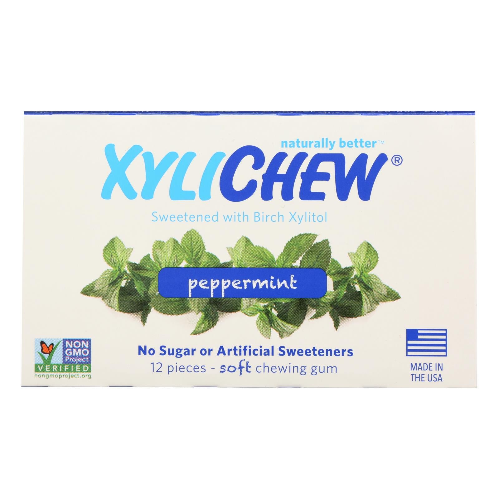 Xylichew Gum - Peppermint - Counter Display - 12 Pieces - 1 Case