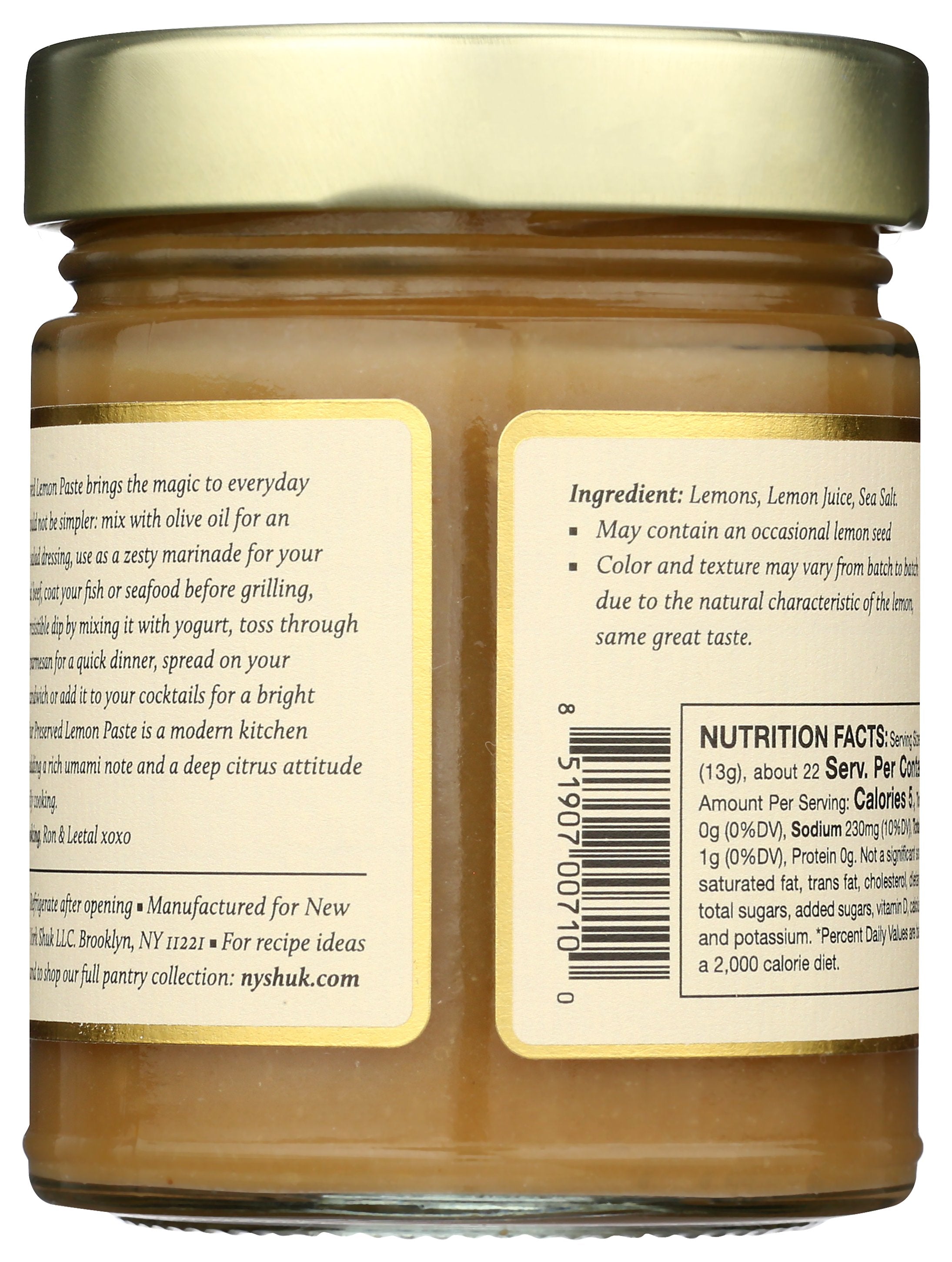 NEW YORK SHUK PASTE LEMON PRESERVED - Case of 6