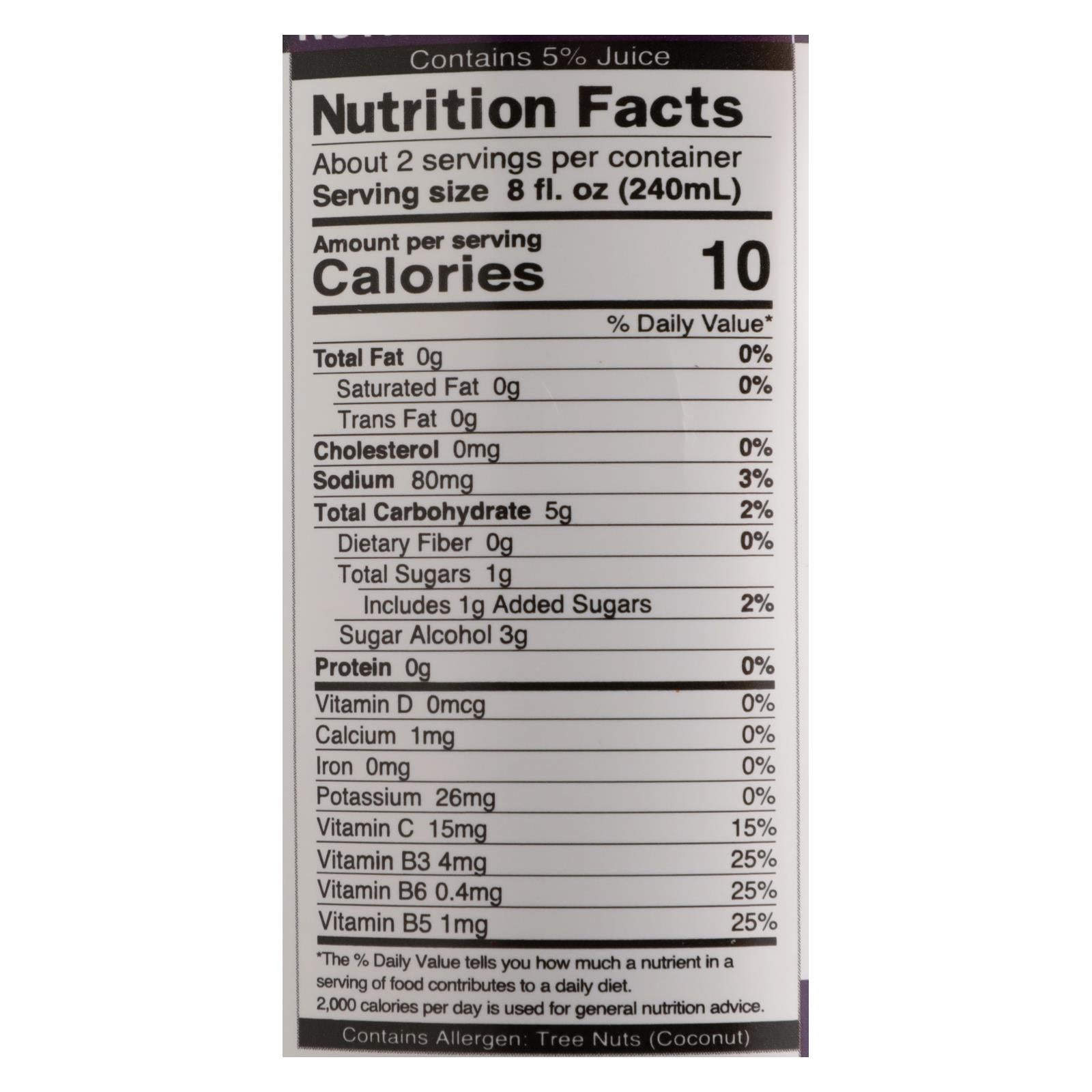 Roar Organic - Water Blueberry Acai - Case Of 12-18 Fz