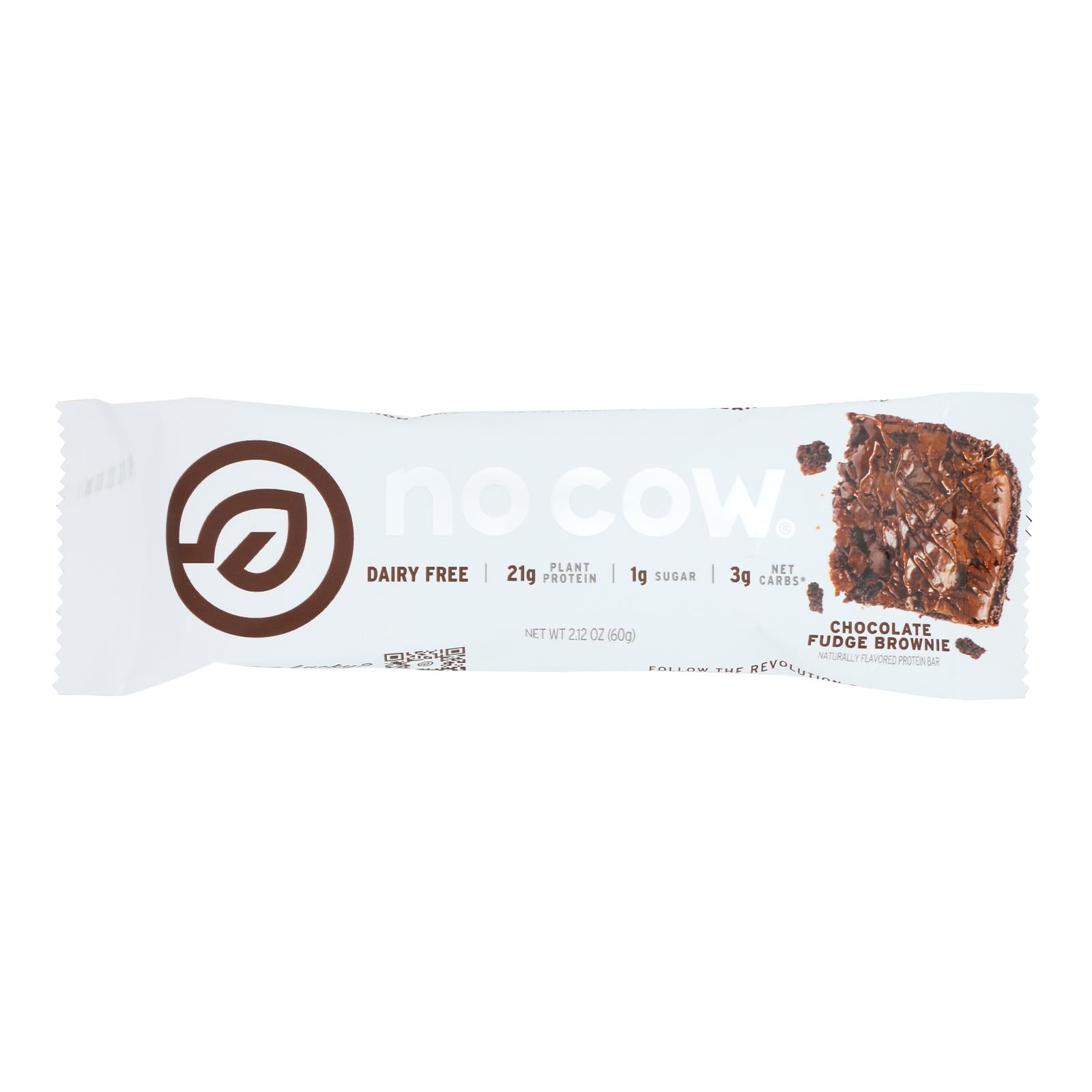 D's Natural No Cow Bar In Chocolate Fudge Brownie  - Case of 12 - 2.12 OZ