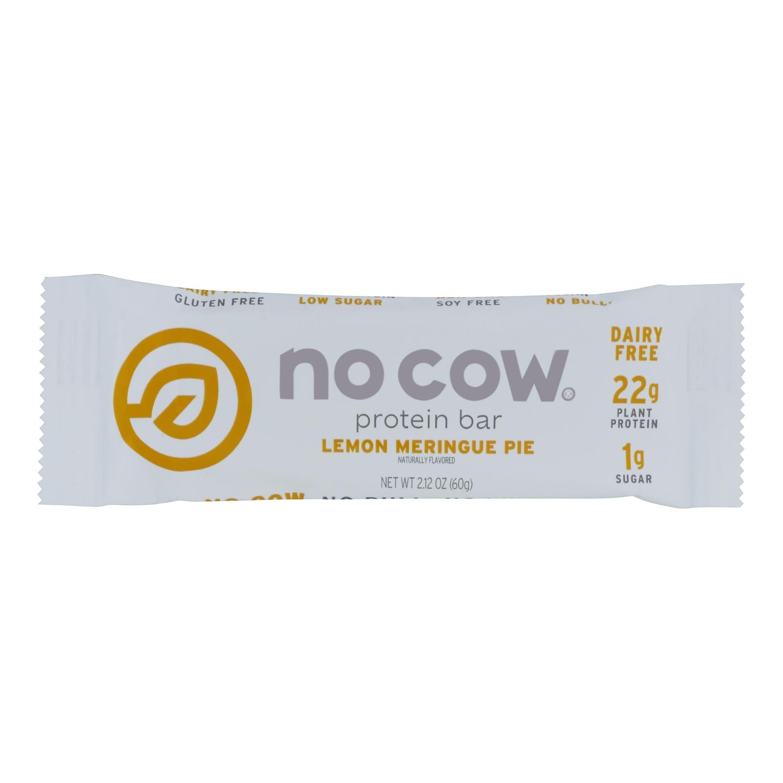 D's Naturals The No Cow Bar Lemon Meringue Pie Protein Bar - Case Of 12 - 2.12 Oz