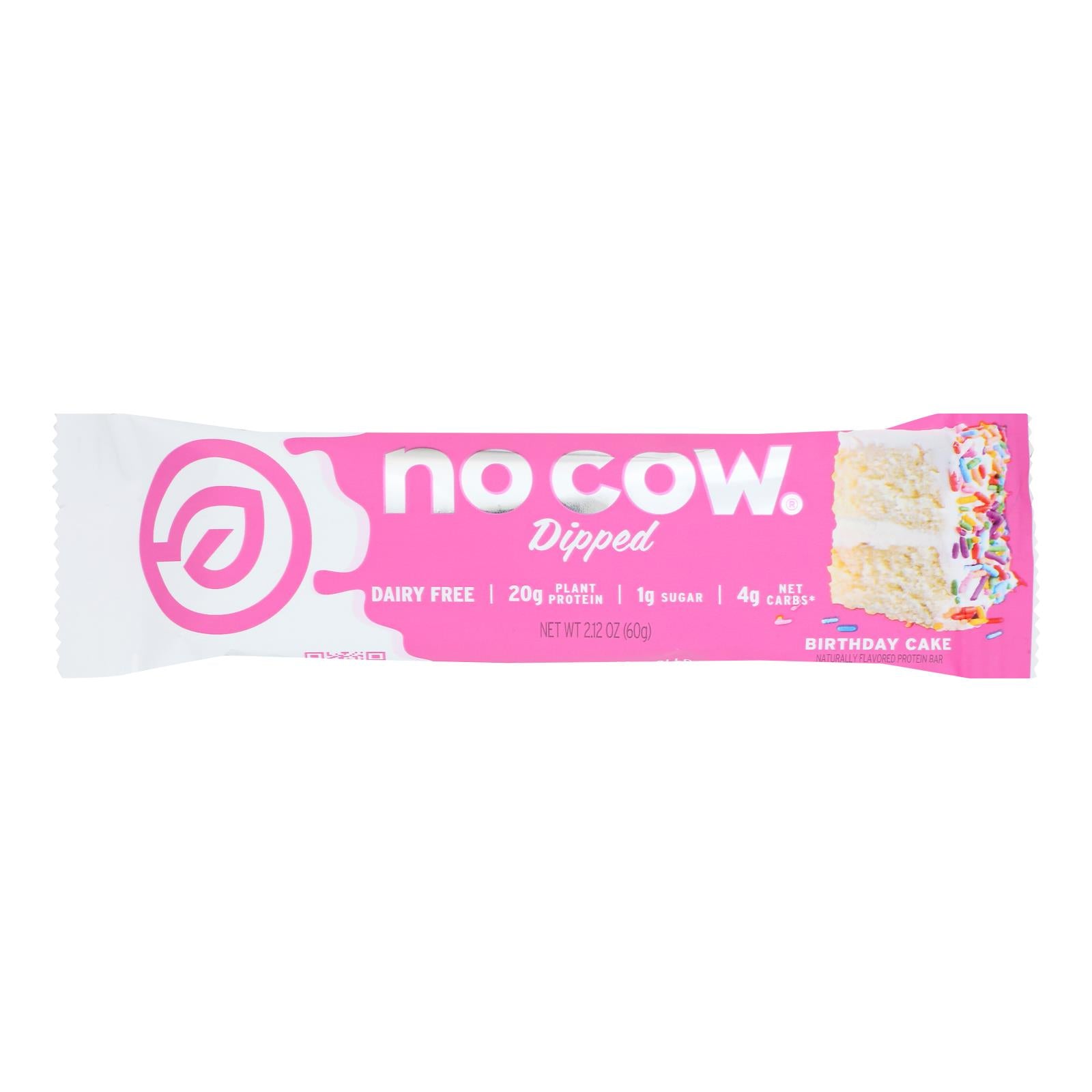 No Cow Bar - Bar Dipped Birthday Cake - Case Of 12-2.12 Oz