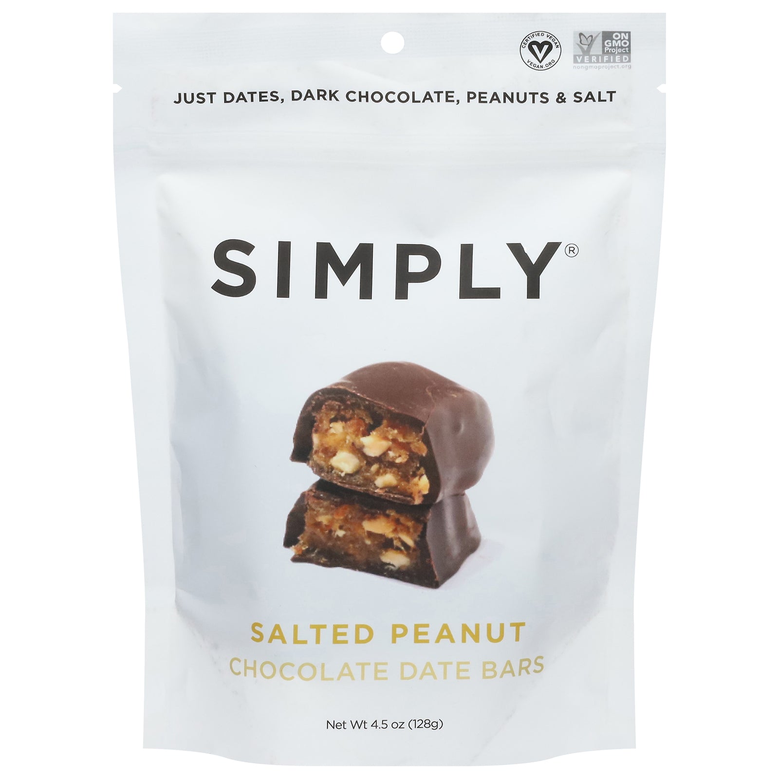 Simply Gum - Date Bars Choc Sltd Pnut - CS of 6-4.5 OZ