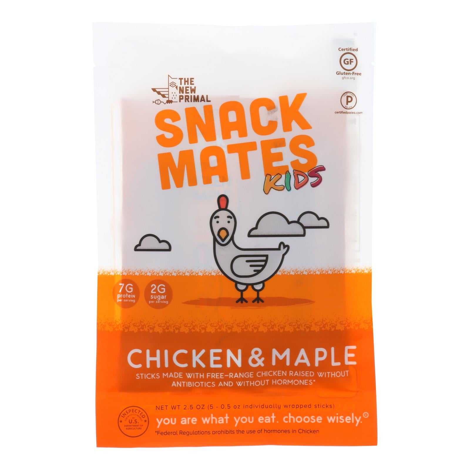 The New Primal - Snack Mates Chicken Maple - Case of 8 - 2.5 OZ