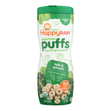 Happy Baby Organic Puffs Greens - 2.1 Oz - Case Of 6