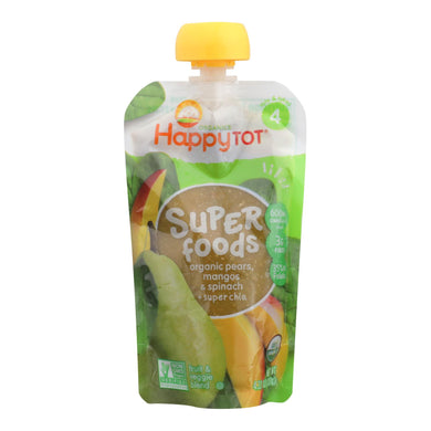 Happy Baby Happytot Organic Superfoods Spinach Mango And Pear - 4.22 Oz - Case Of 16