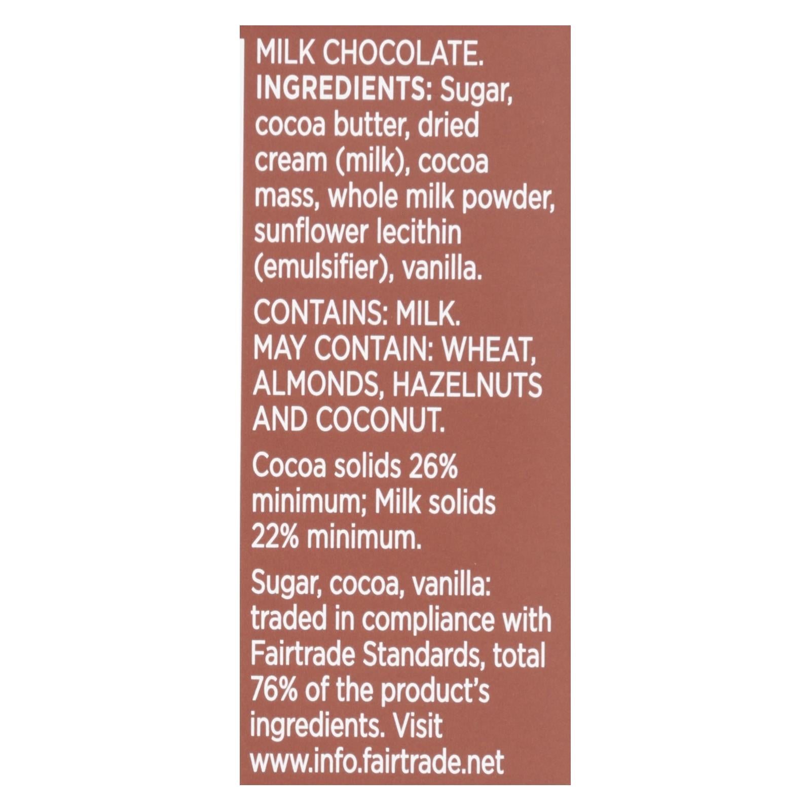 Divine - Bar Milk Chocolate - Case of 12 - 3 OZ