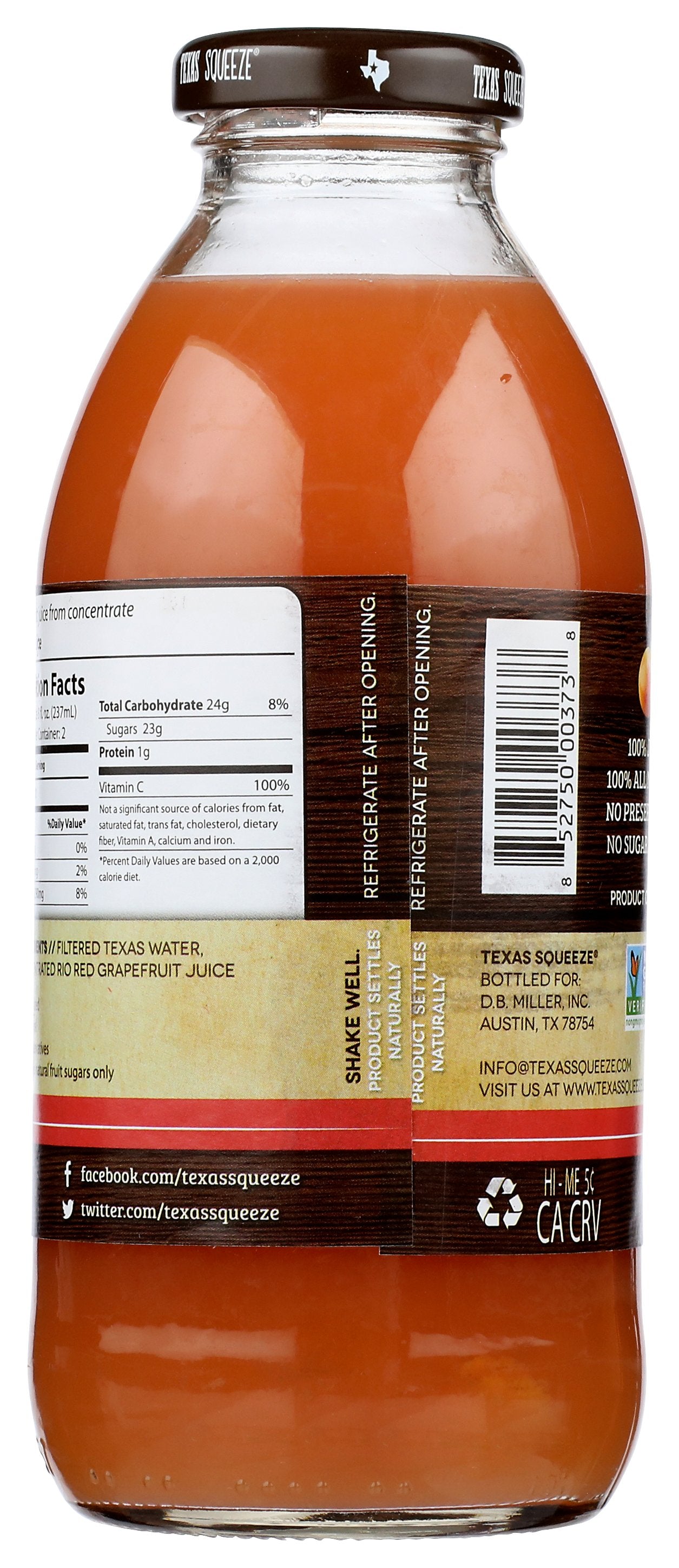 TEXAS SQUEEZE JUICE GRAPEFRUIT 100% - Case of 12