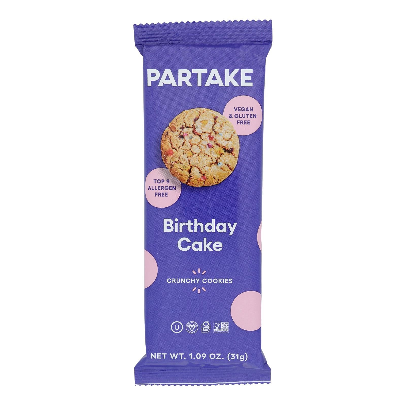 Partake Foods - Cookies Birthday Cake - Case of 24 - 1 OZ