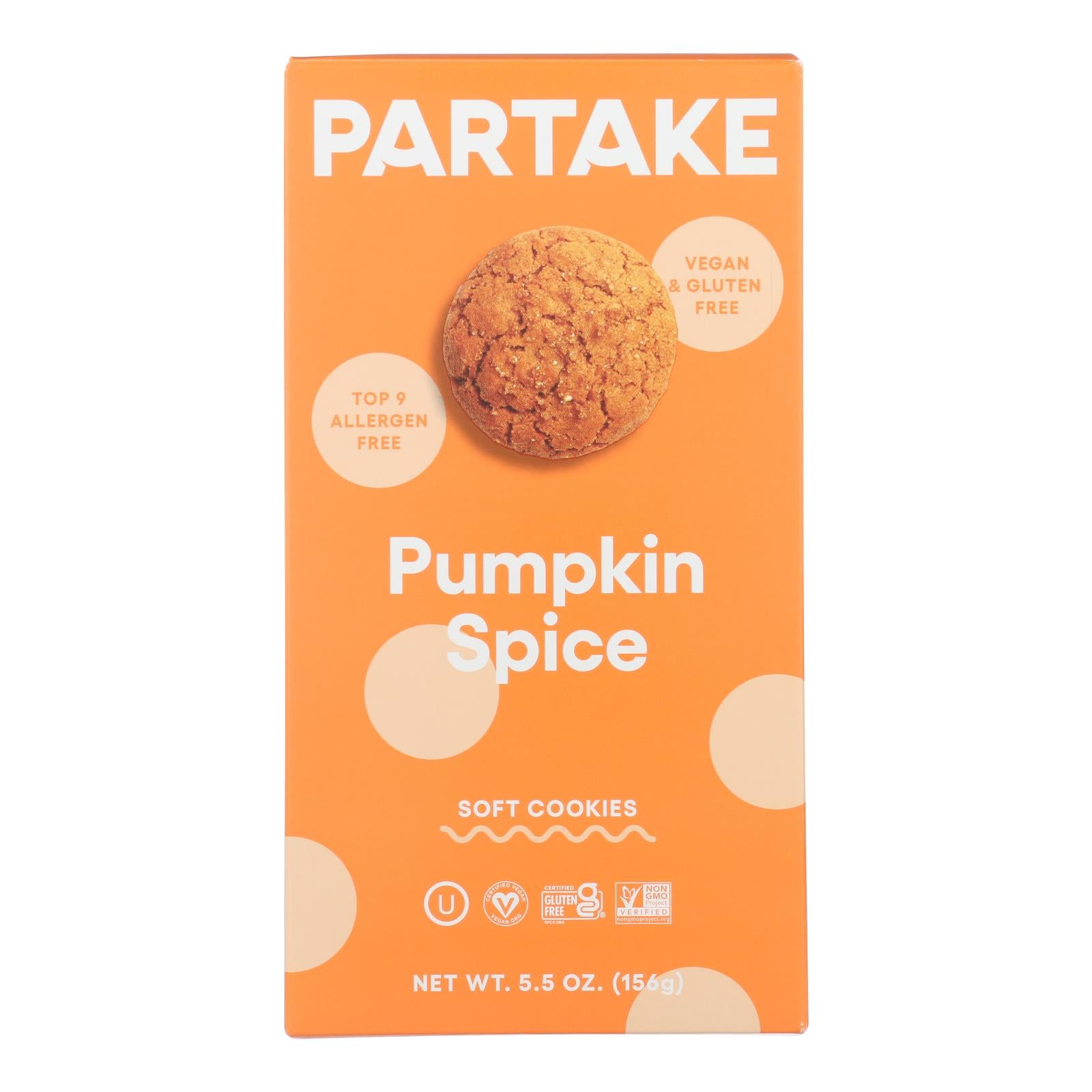 Partake Foods - Cookies Sft Baked Pumpkin Spice - Case of 6-5.5 OZ