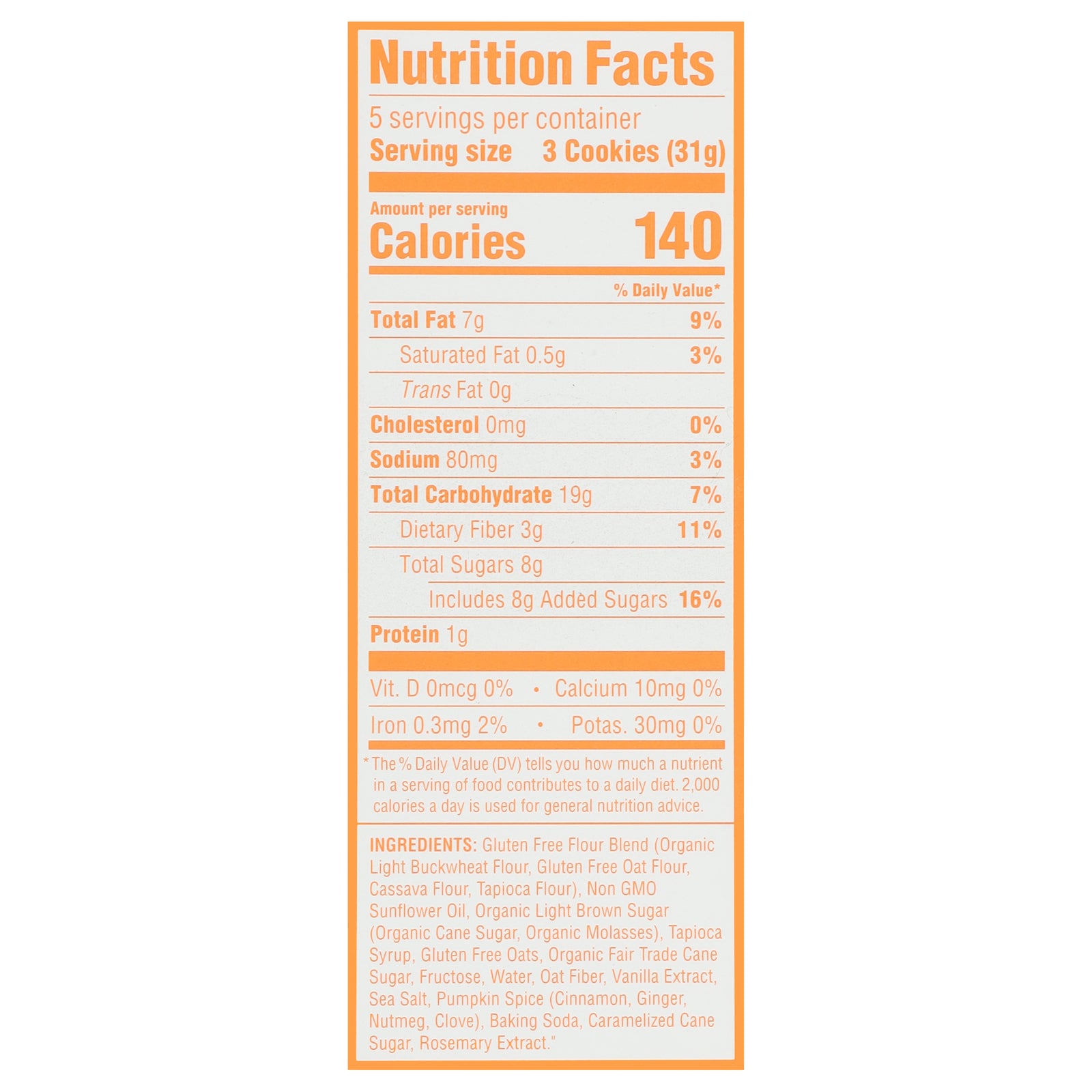 Partake Foods - Cookies Sft Baked Pumpkin Spice - Case of 6-5.5 OZ