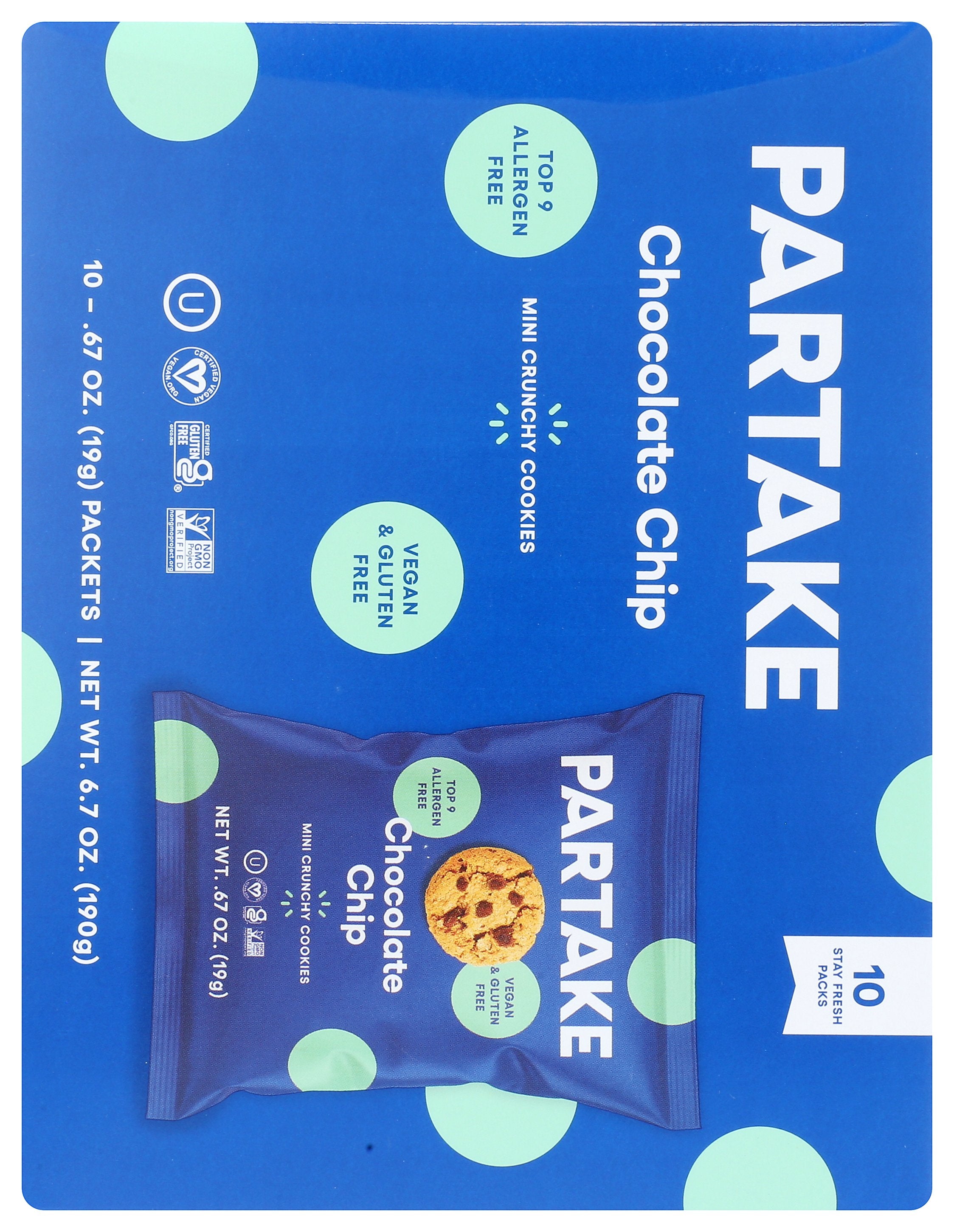PARTAKE FOODS COOKIES MINI C CHOC CHIP - Case of 6