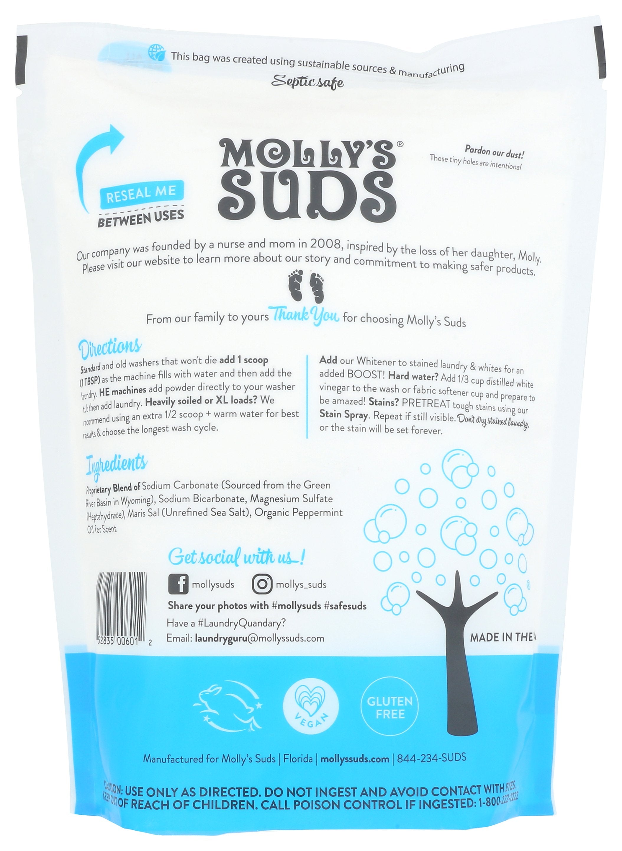 MOLLYS SUDS POWDER LNDRY PPMT 70LD - Case of 6