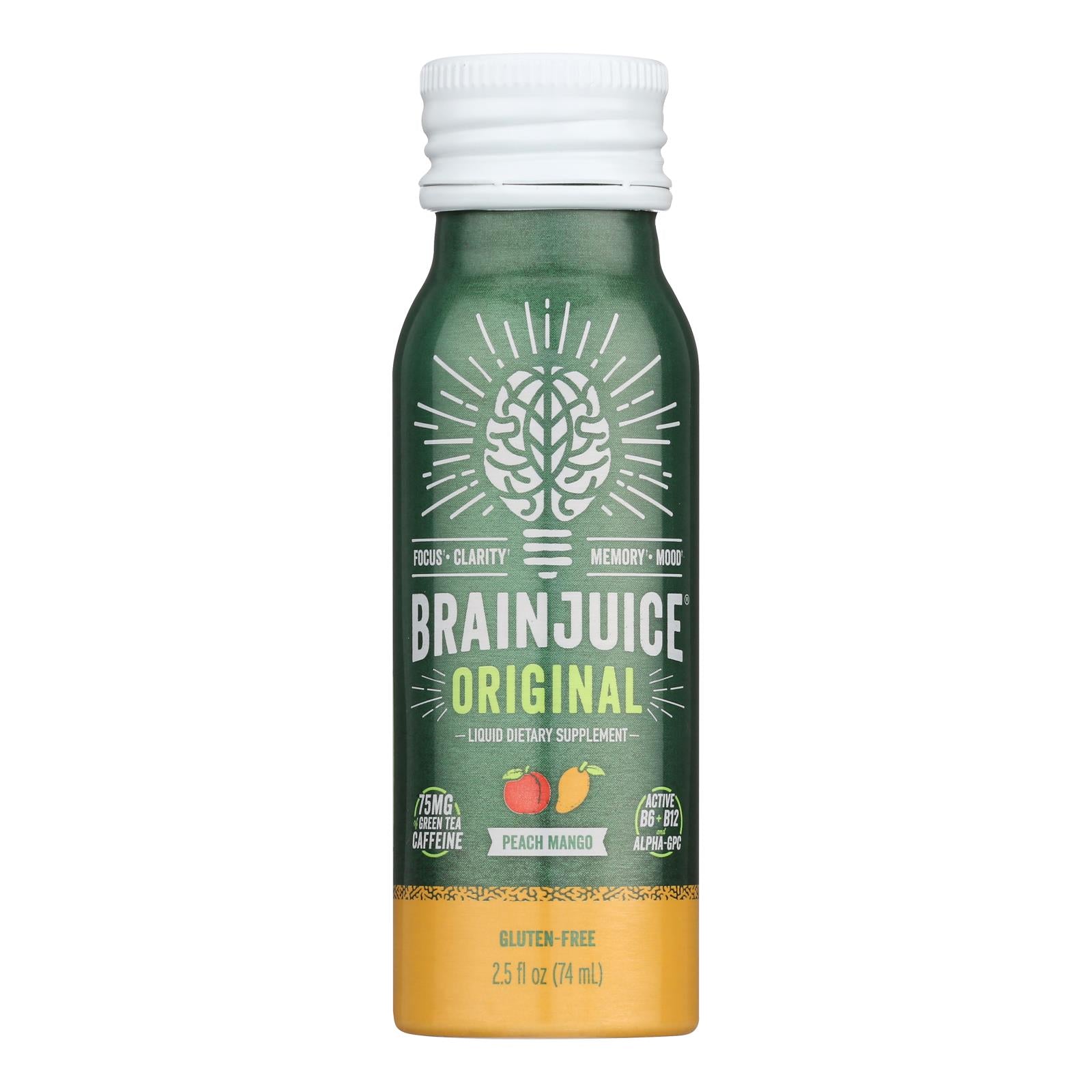 Brain Juice - Brain Juice Peach Mango - Case Of 12 - 2.5 Fz