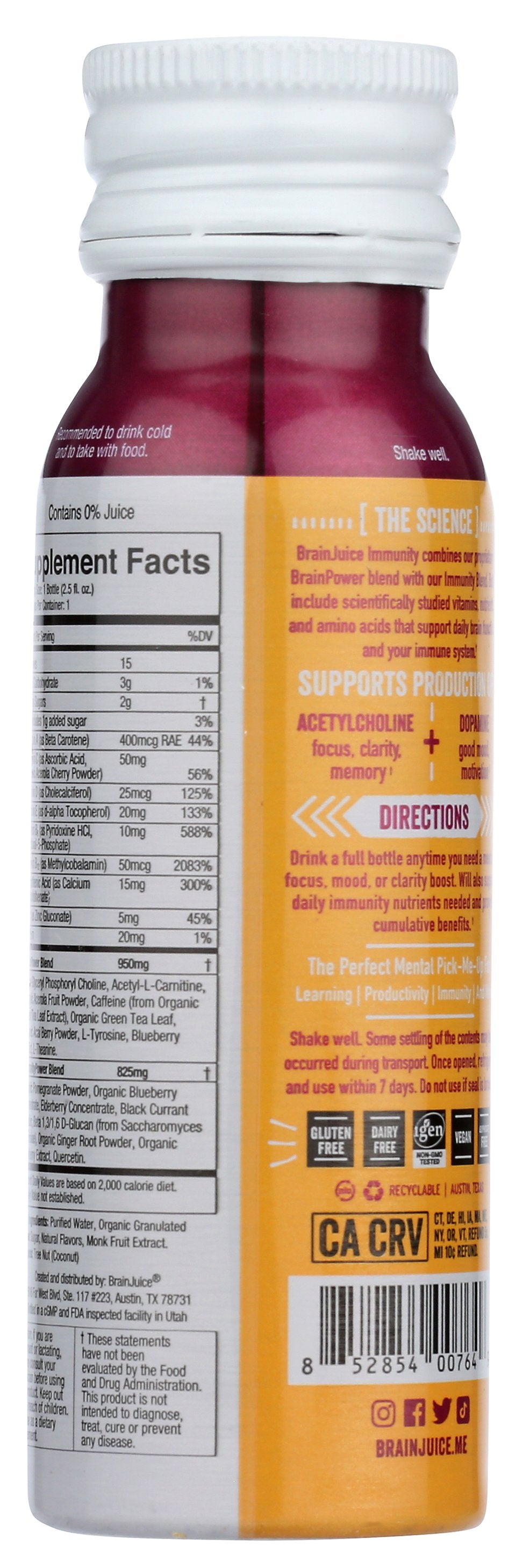 BRAINJUICE SHOT IMMUNE POMGRNT ACAI - Case of 12