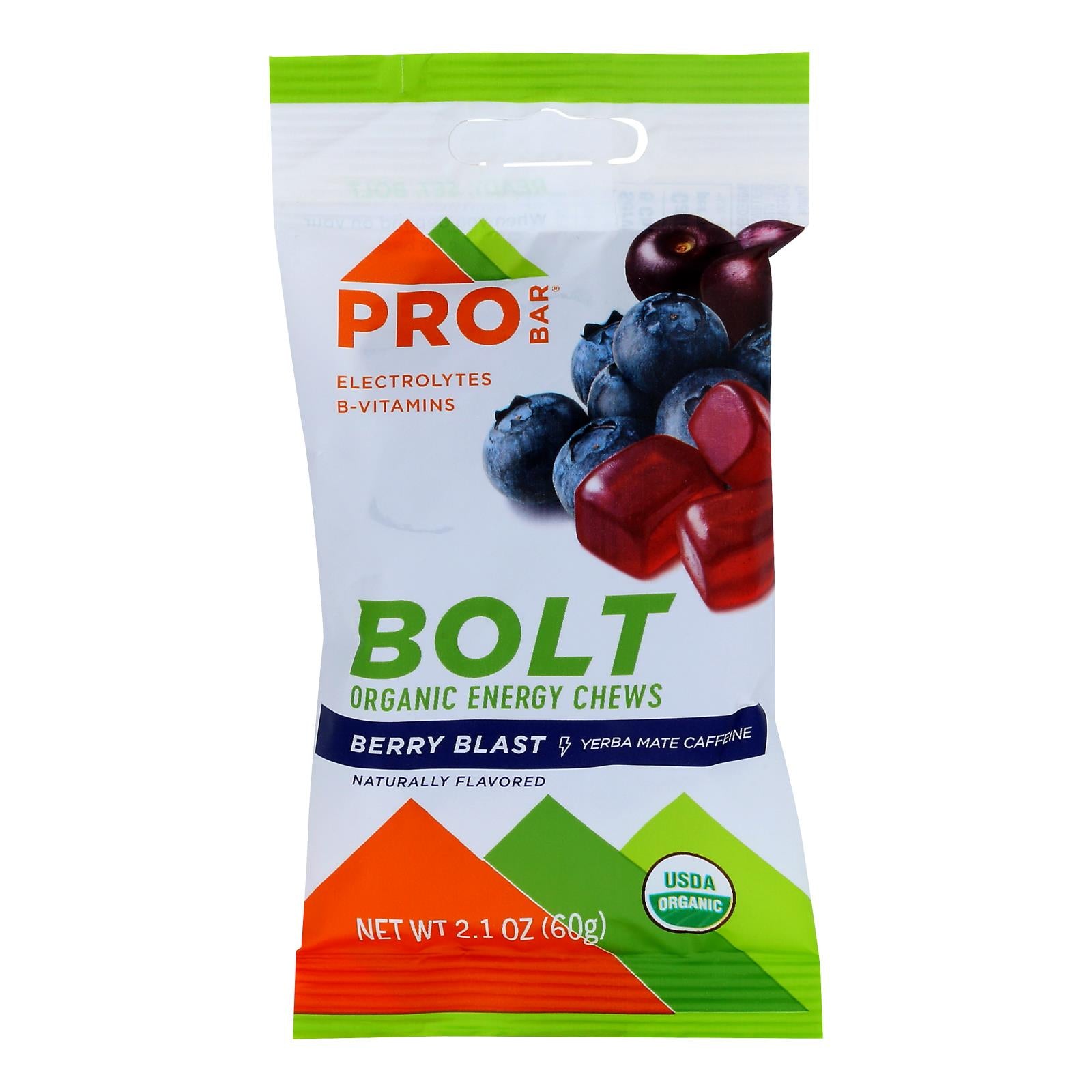 Probar Bolt Energy Chews - Organic Berry Blast - 2.1 Oz - Case Of 12
