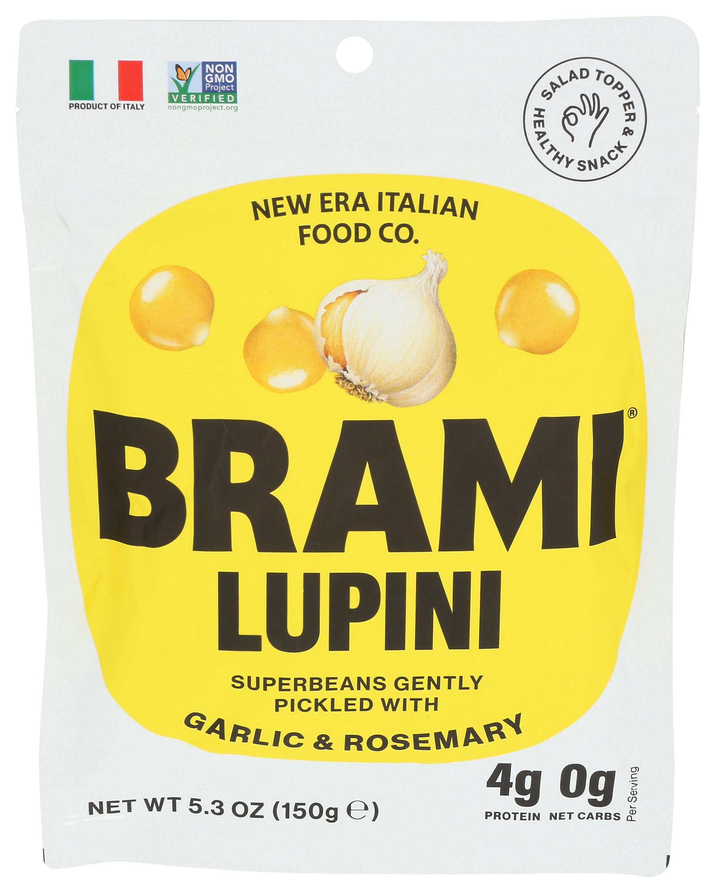 BRAMI LUPINI SNACK BEAN GARLIC HERB - Case of 8