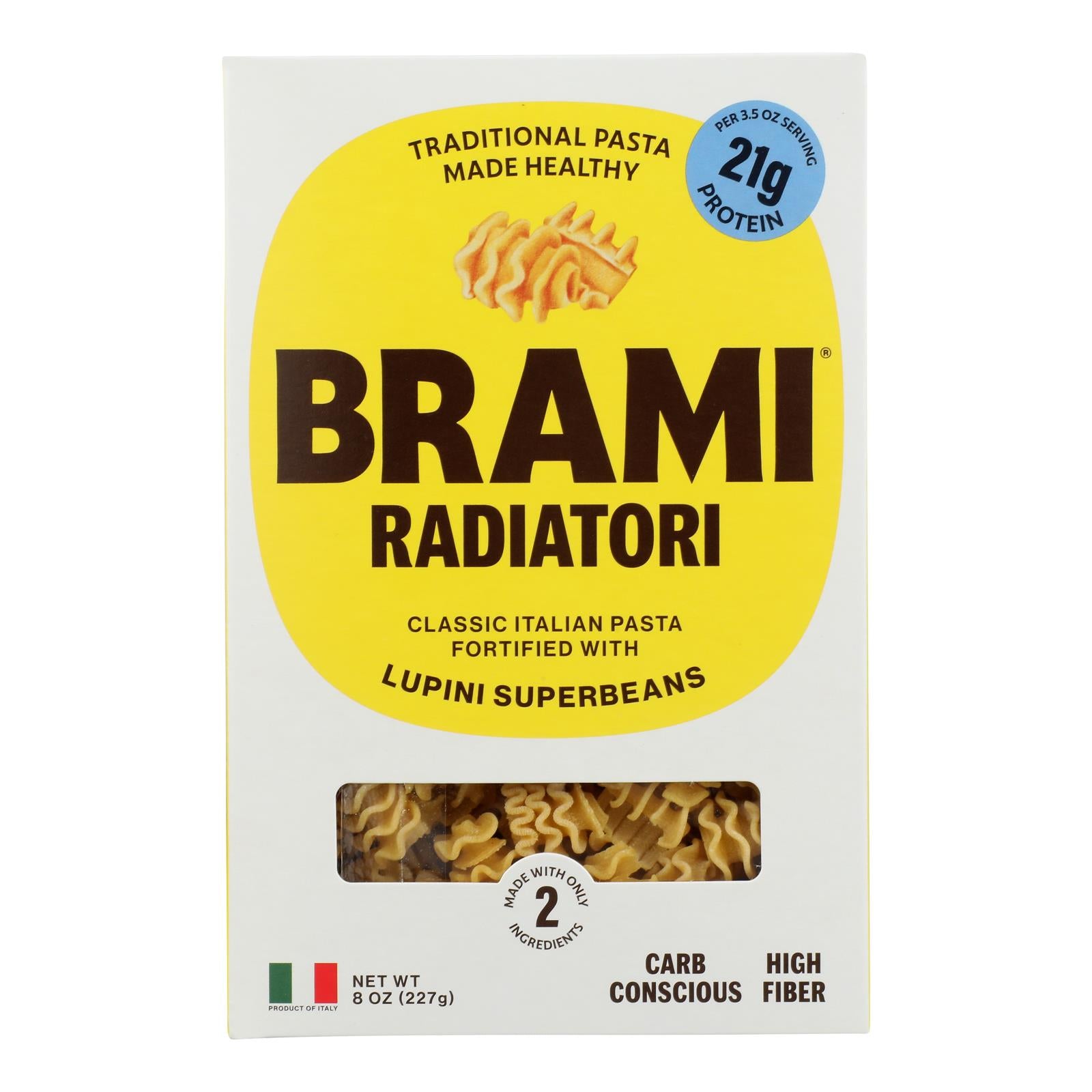 Brami - Pasta Semo Lupini Radiatori - Case of 8-12 Ounces