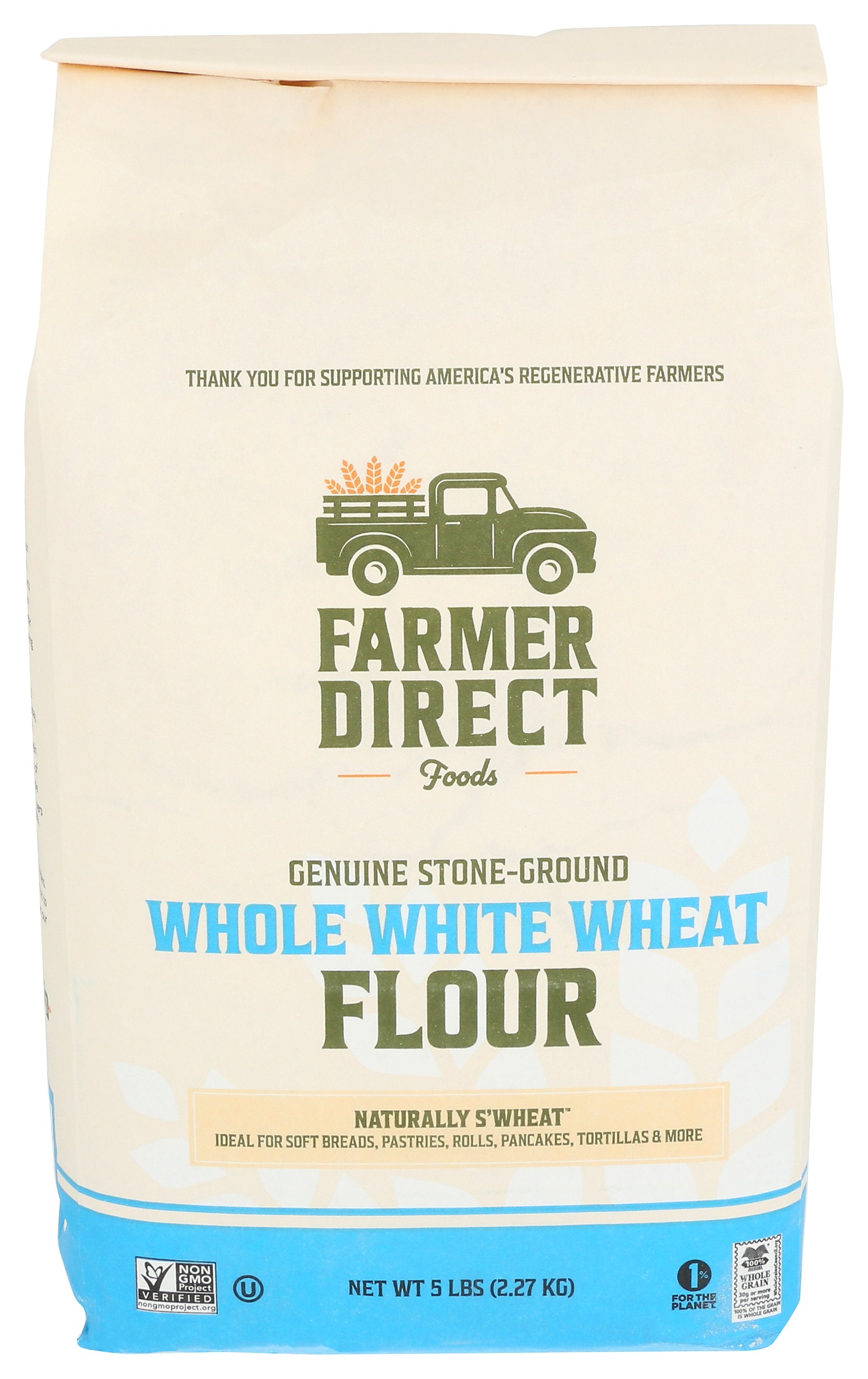 FARMER DIRECT FOODS FLOUR WHOLE WHITE WHEAT - Case of 8
