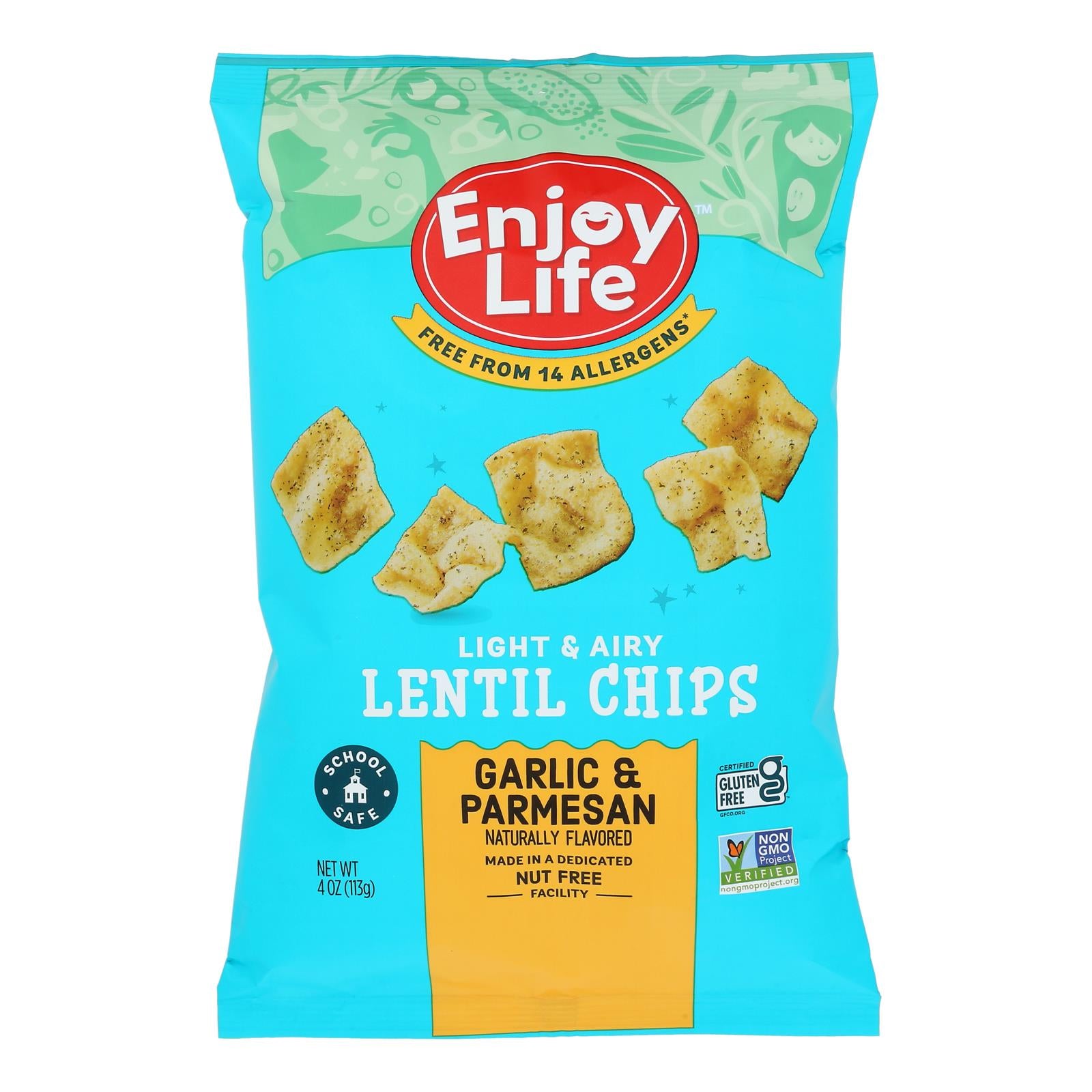 Enjoy Life - Lentil Chips - Plentils - Garlic And Parmesan - 4 Oz - Case Of 12