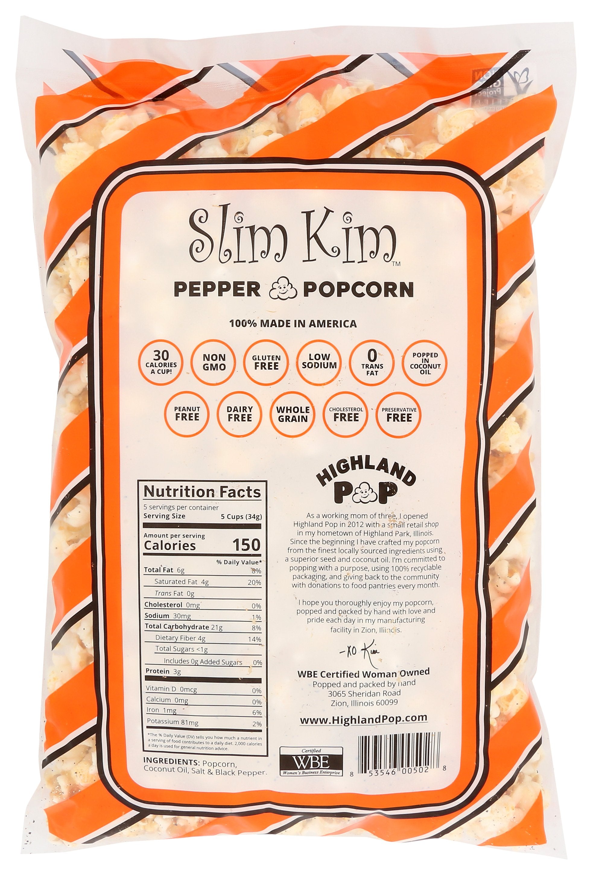 SLIM KIM POPCORN PEPPER & SALT - Case of 8