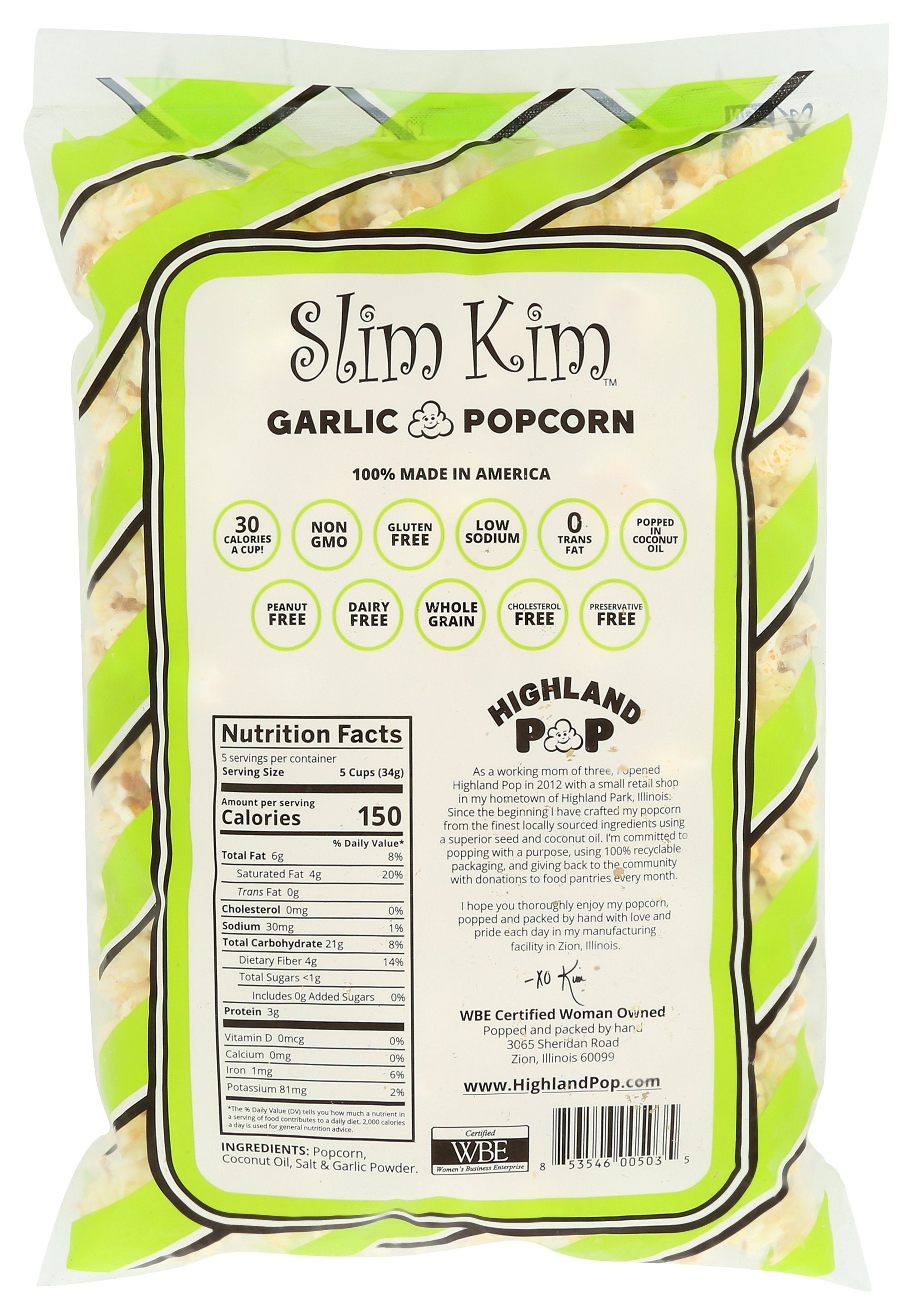 SLIM KIM POPCORN GARLIC - Case of 8