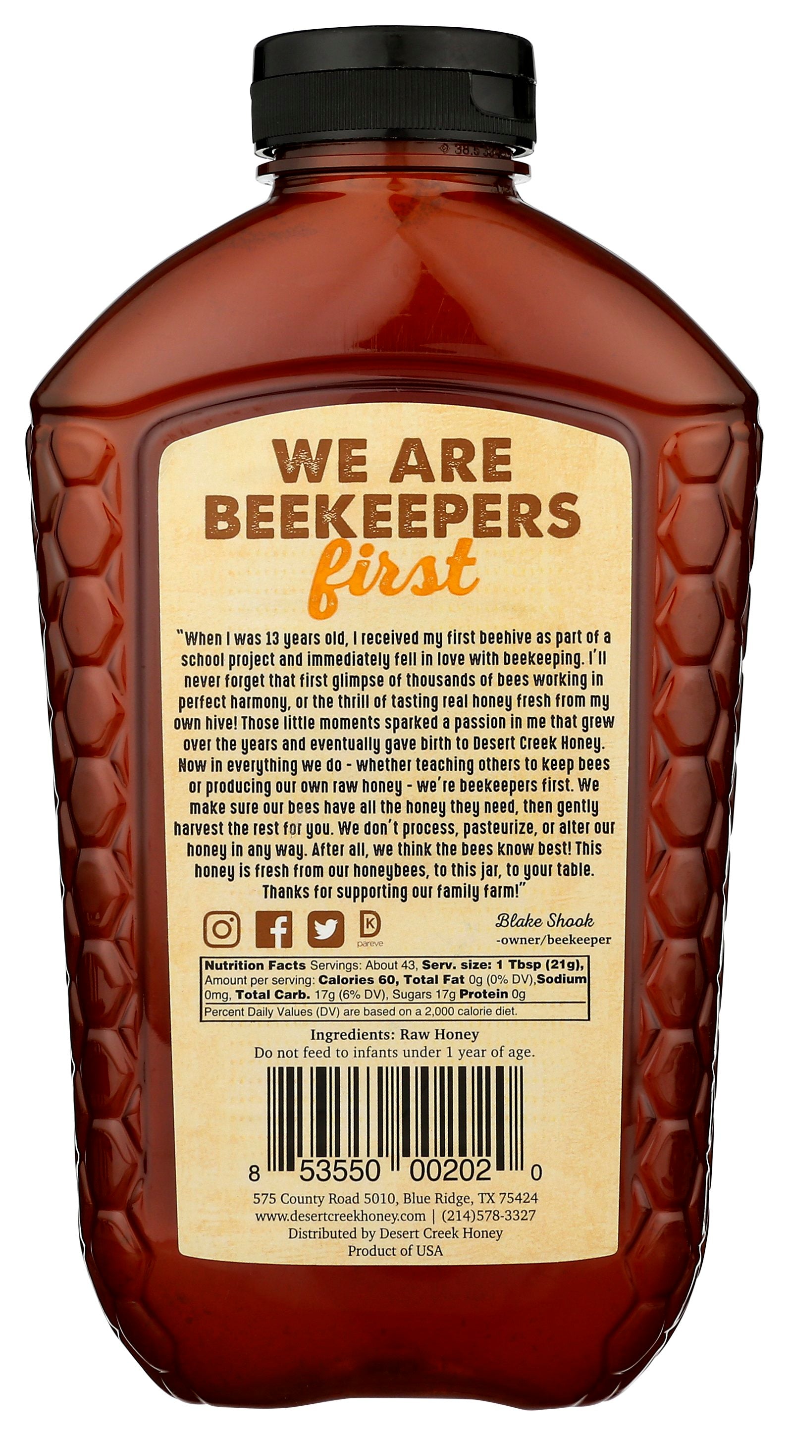 DESERT CREEK HONEY LLC HONEY TEX RAW UNFILTED - Case of 6