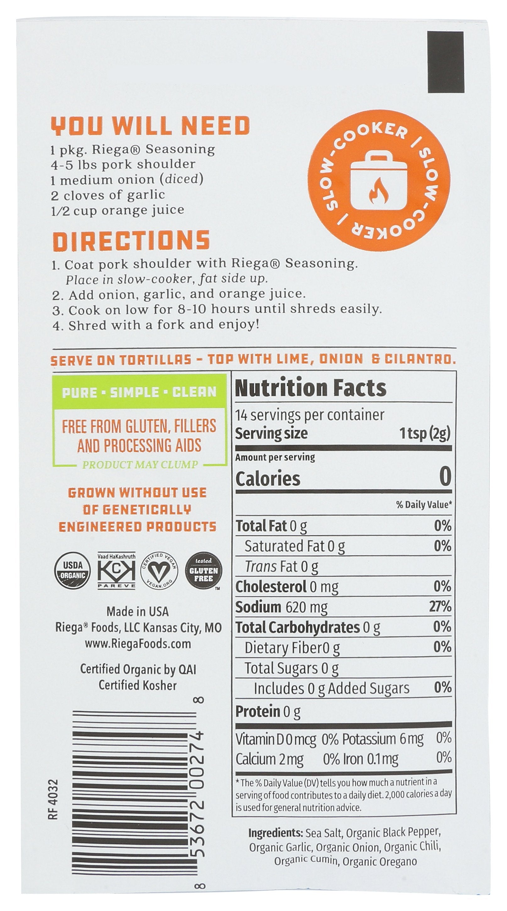 RIEGA SEASONING TCO ST CARNITAS - Case of 8