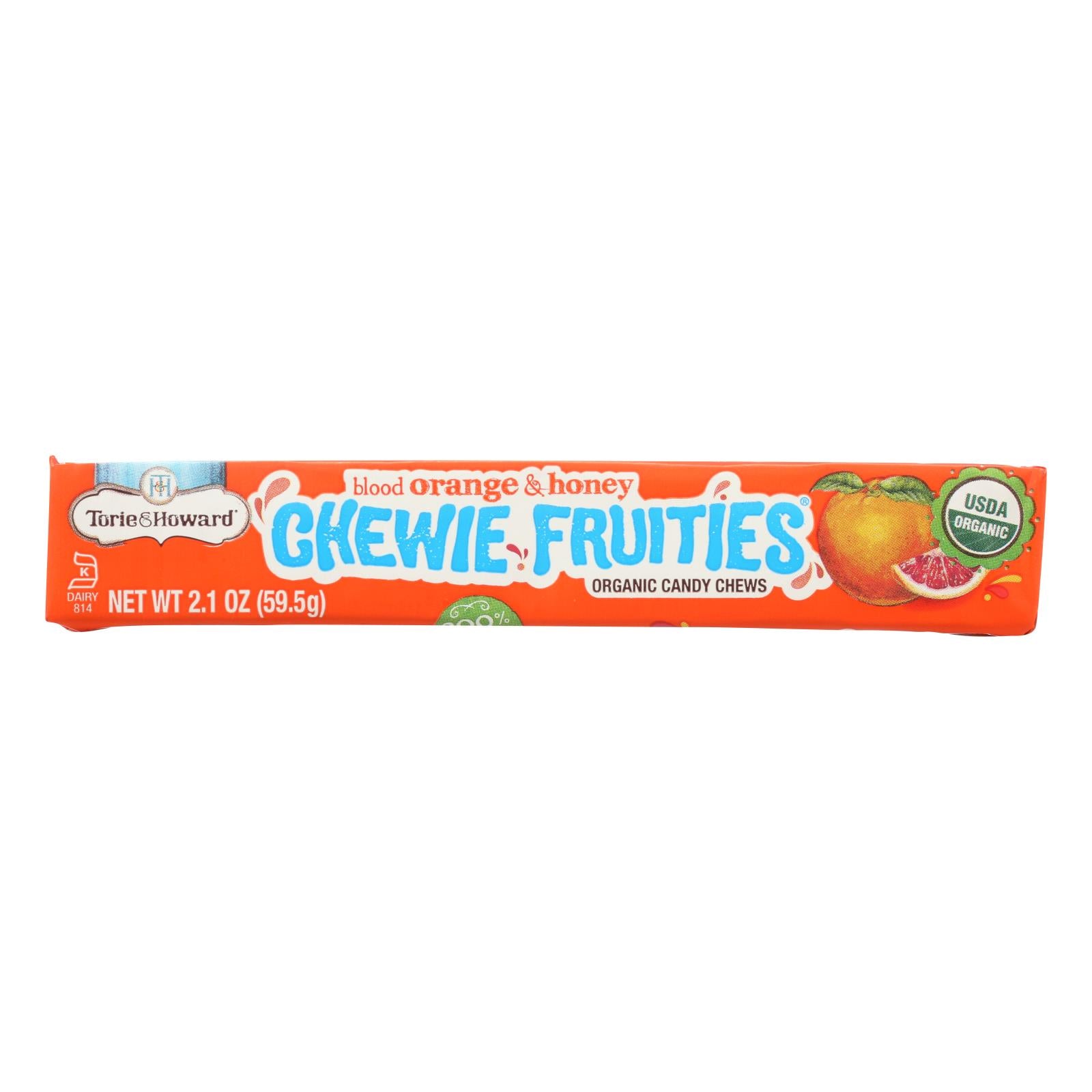 Torie and Howard - Chewy Fruities Organic Candy Chews - Blood Orange and Honey - Case of 18 - 2.1 oz.