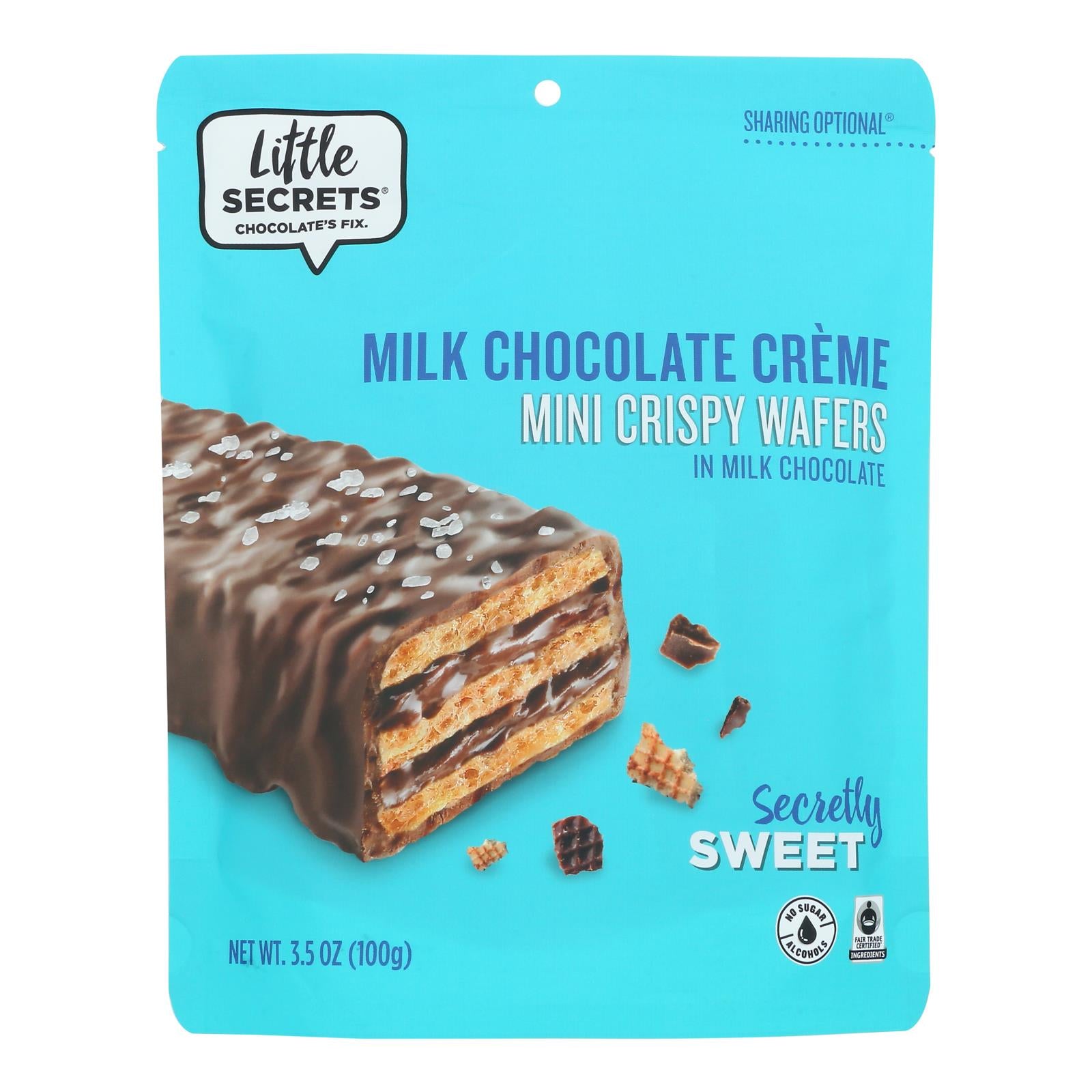 Little Secrets - Crispy Wafrs Milk Chocolate Sea Salt - Case Of 6-3.5 Oz