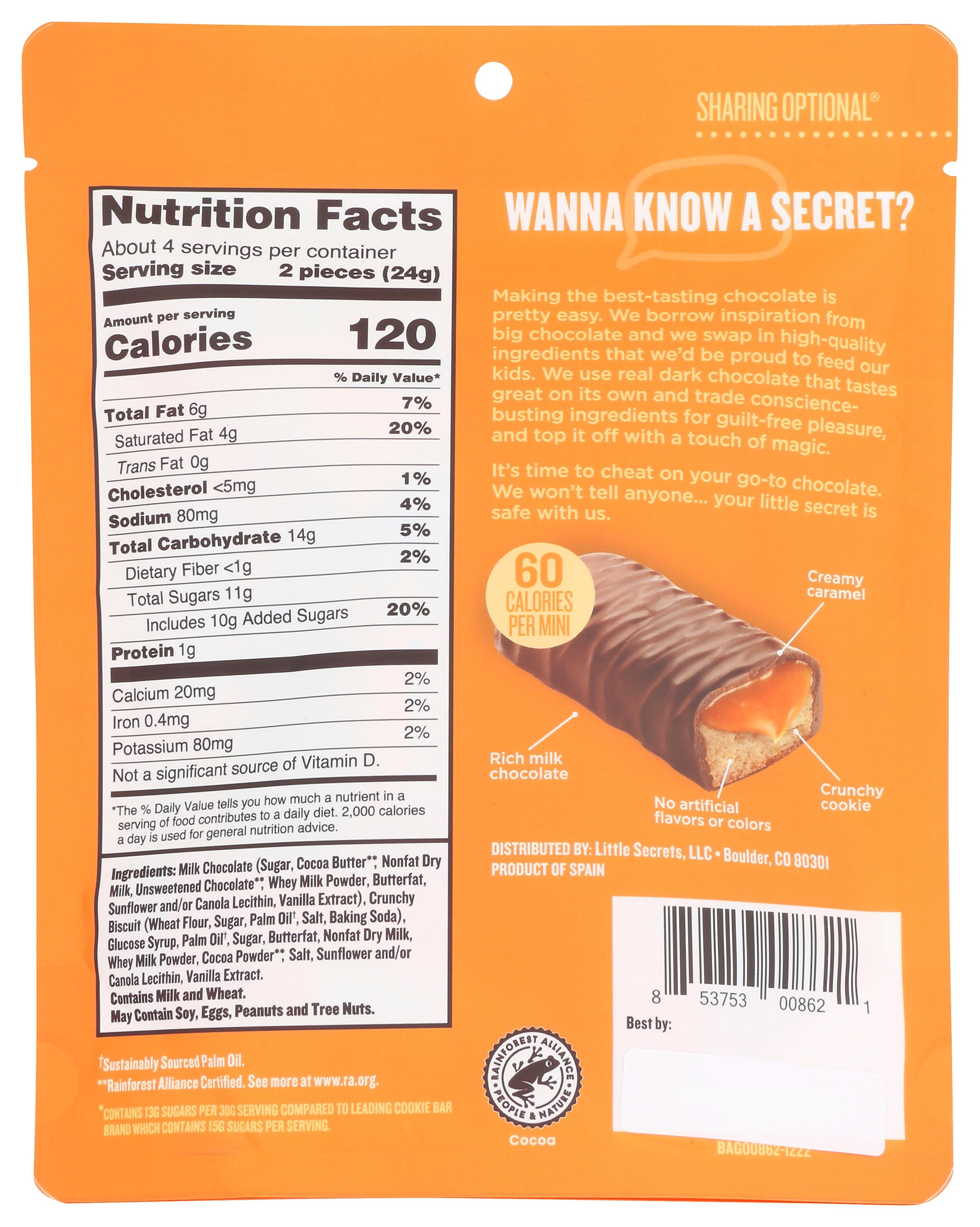 LITTLE SECRETS LLC CHOC BAR MLK SLTD CRML - Case of 6