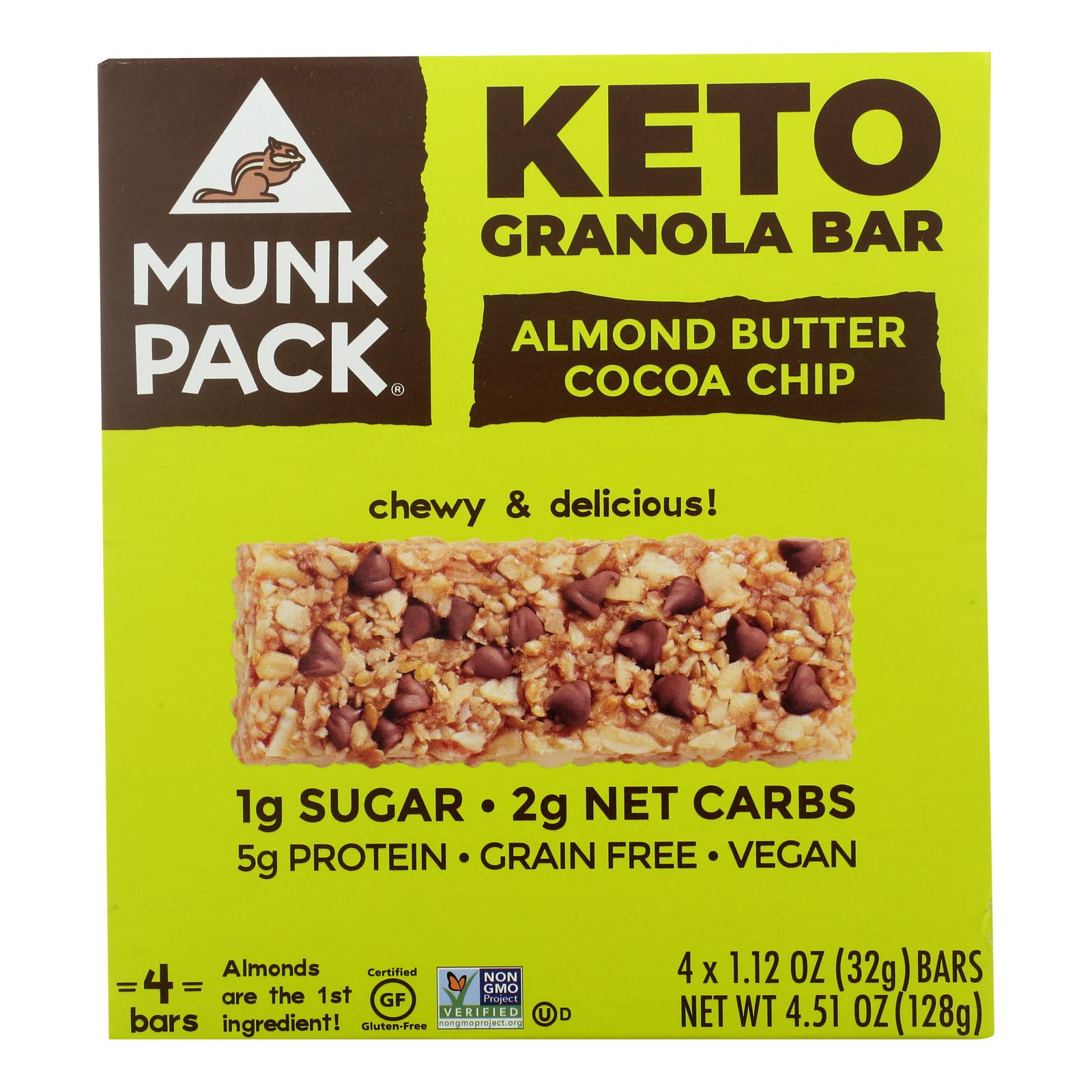 Munk Pack - Green Bar Keto Almond Butter Coco - Case of 6 - 4/1.12OZ