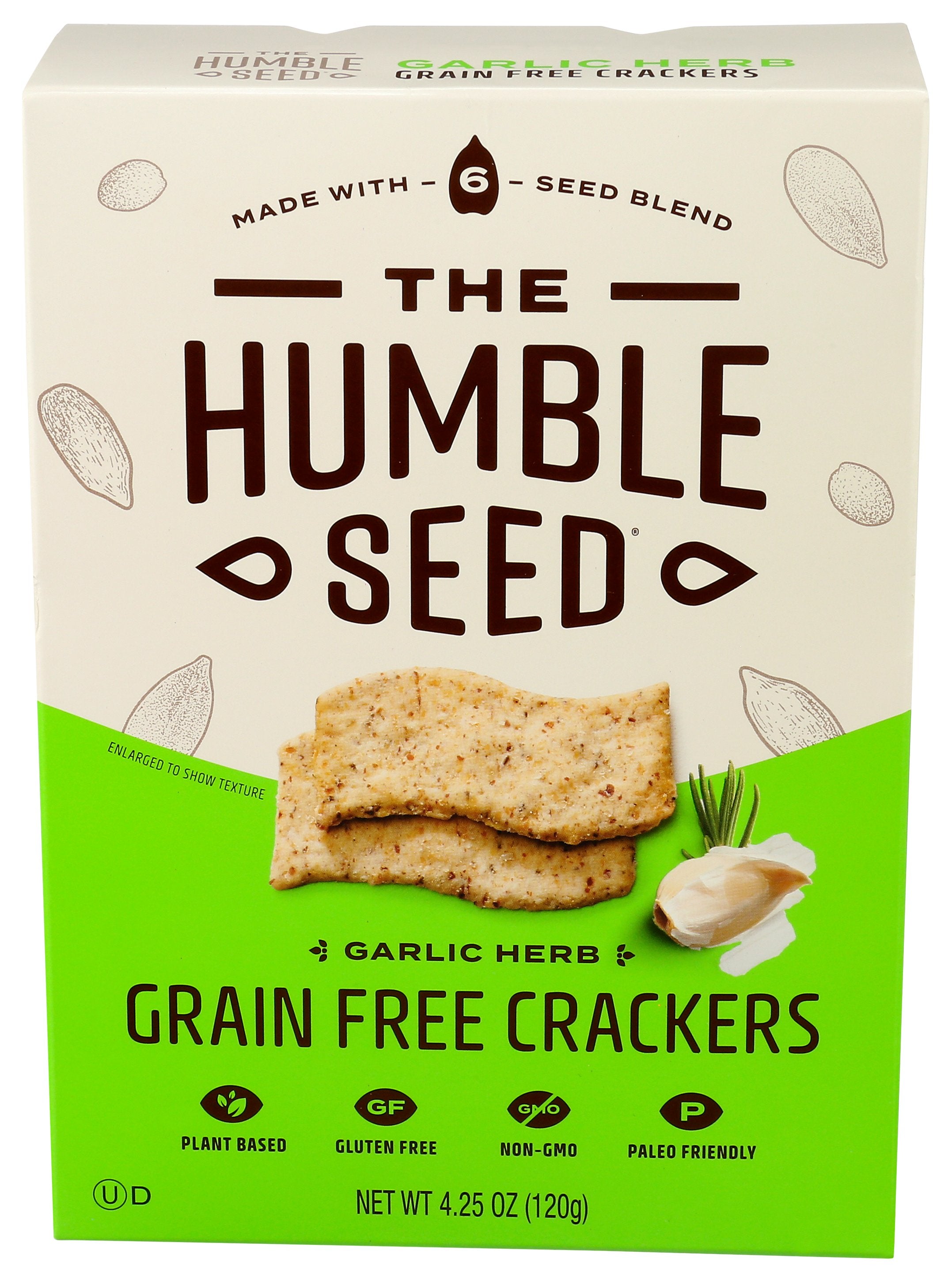 THE HUMBLE SEED CRACKERS GARLIC HERB - Case of 6