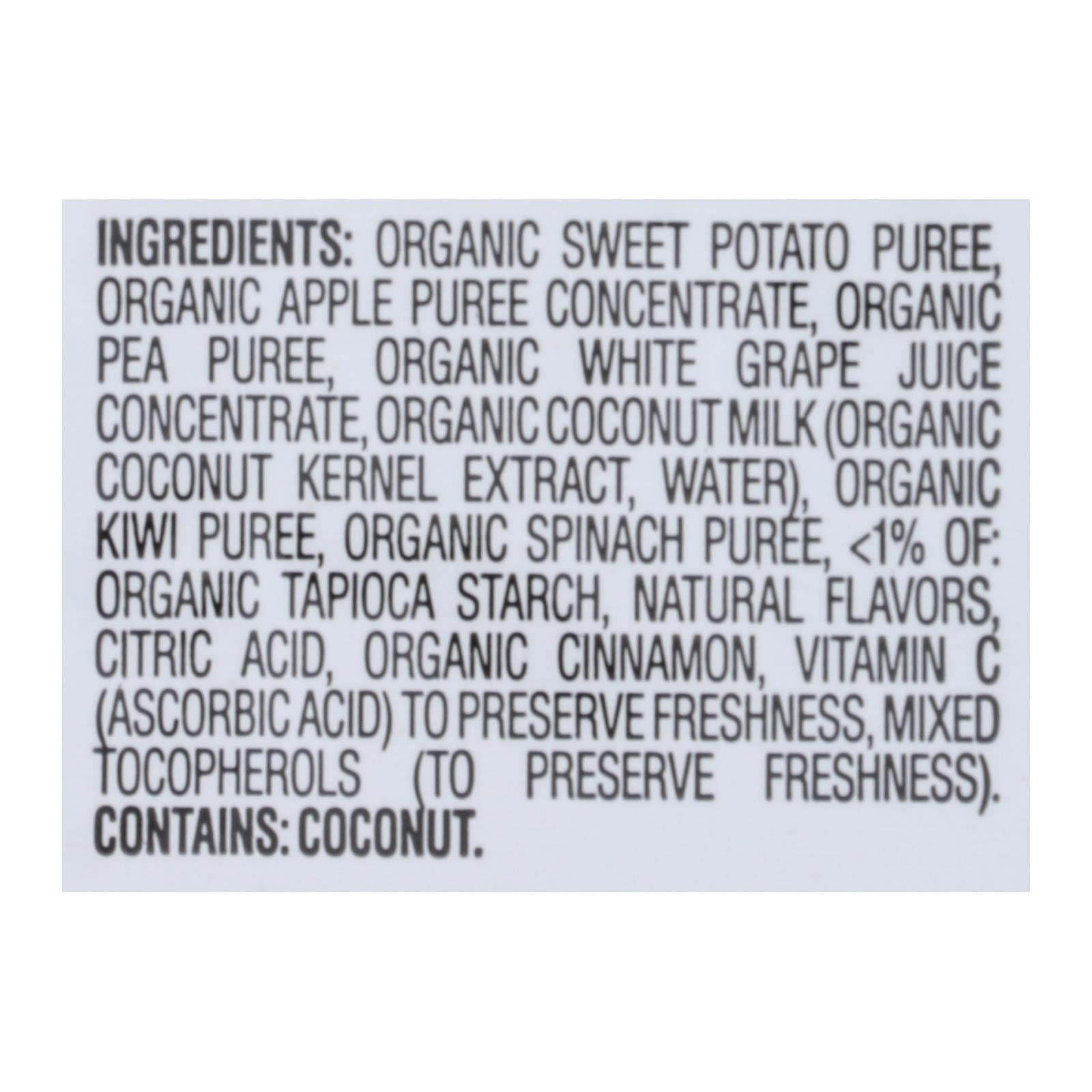 Happy Creamies Organic Snacks - Apple Spinach Pea Kiwi - Case of 8 - 1 oz