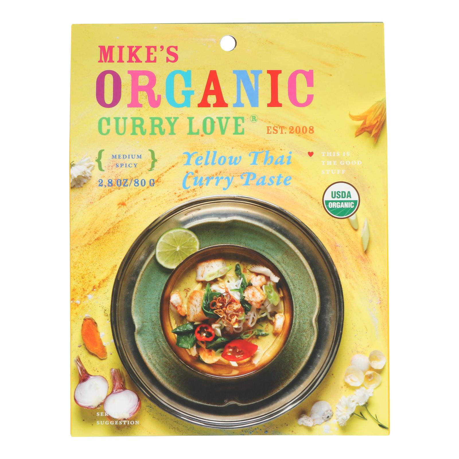 Mike's Organic Curry Love - Organic Curry Paste - Yellow Thai - Case Of 6 - 2.8 Oz.