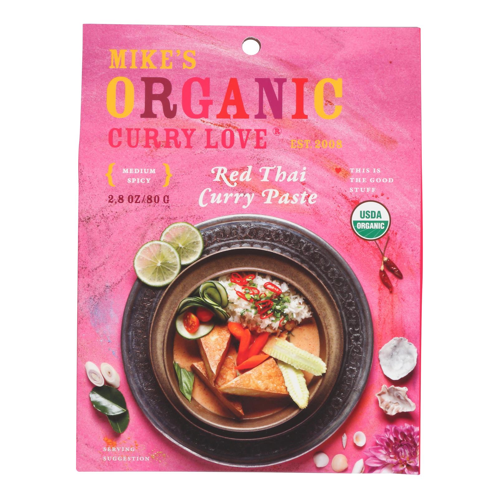 Mike's Organic Curry Love - Organic Curry Paste - Red Thai - Case Of 6 - 2.8 Oz.