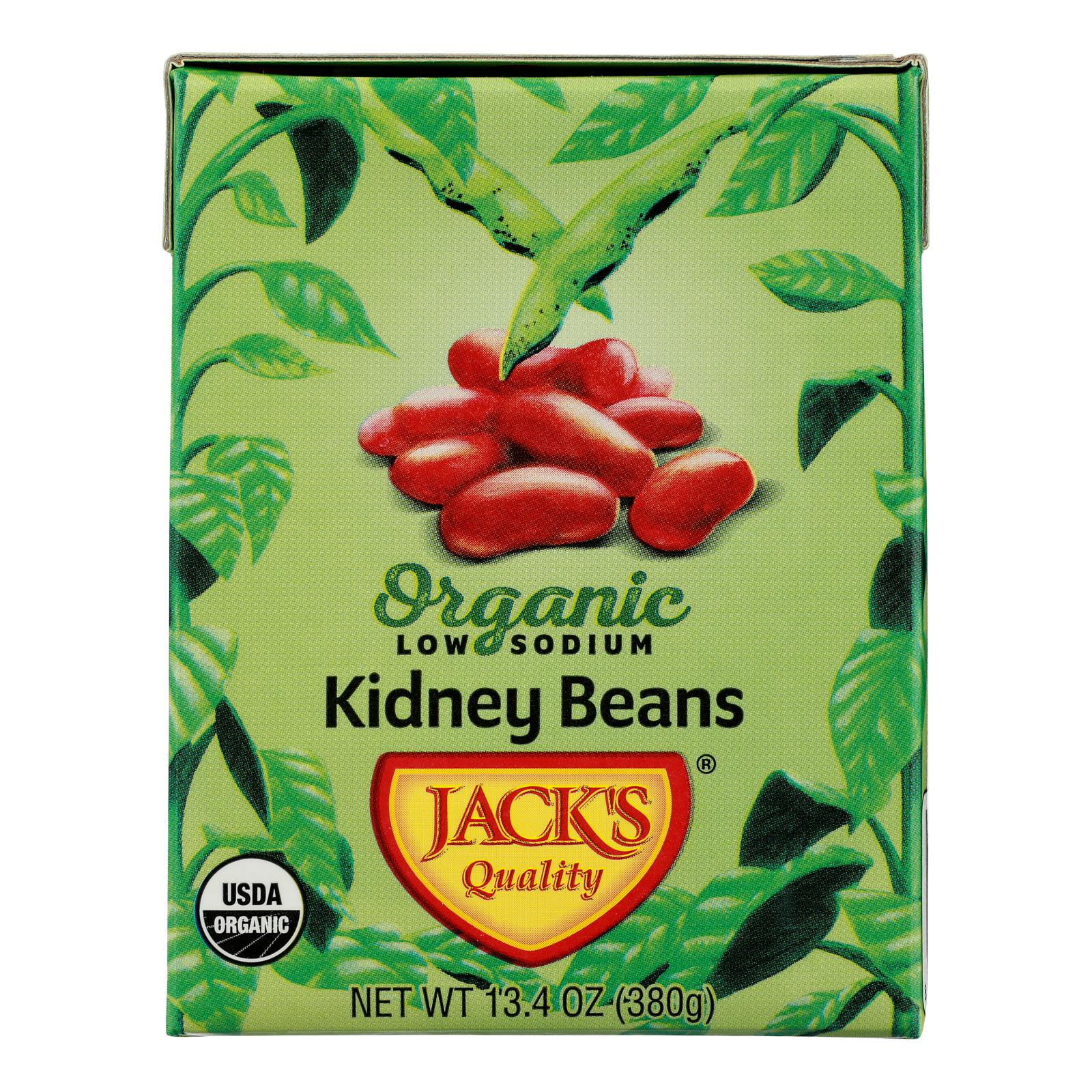 Jack's Quality Organic Red Kidney Beans - Low Sodium - Case Of 8 - 13.4 Oz