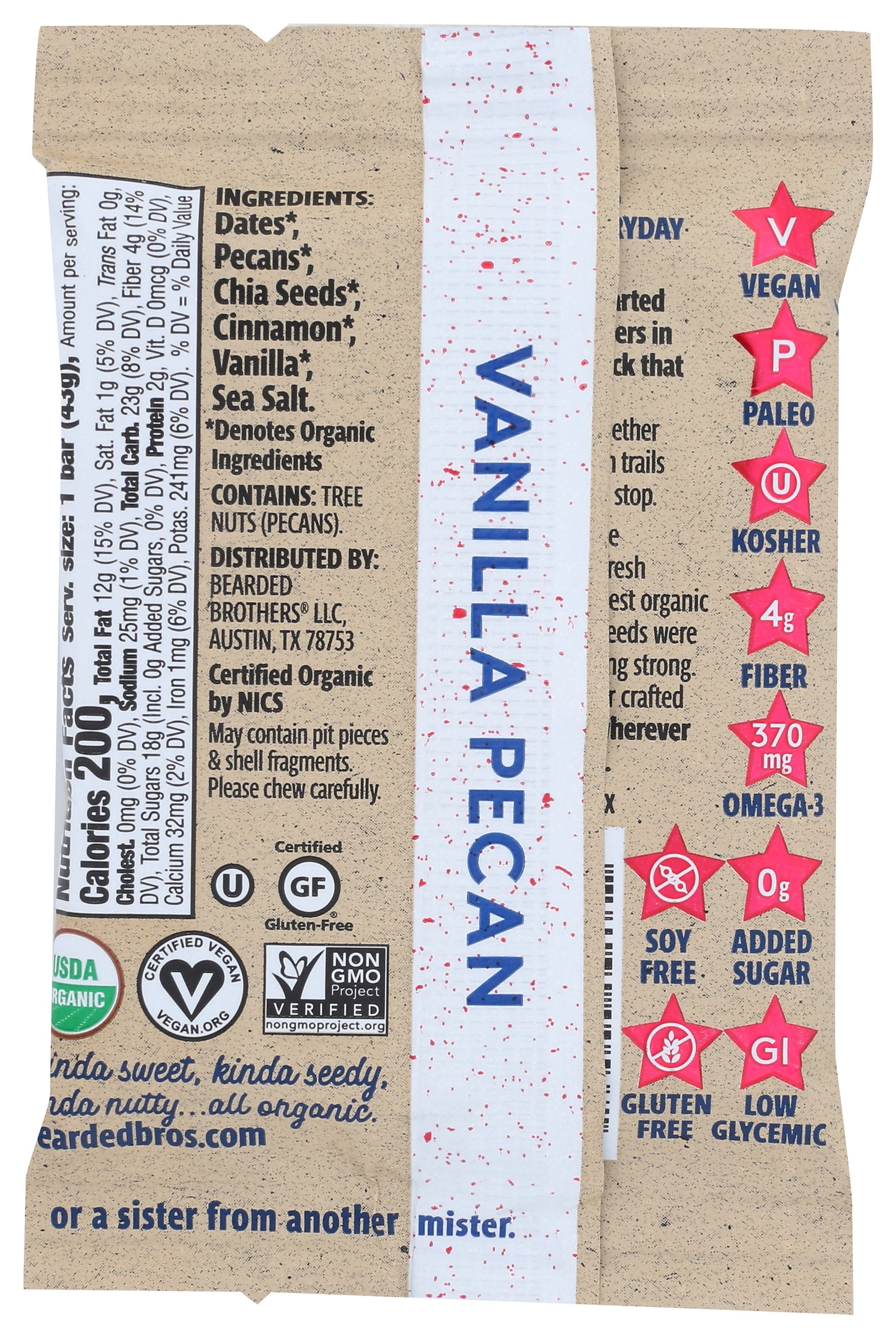 BEARDED BROTHERS BAR VANILLA PECAN - Case of 12