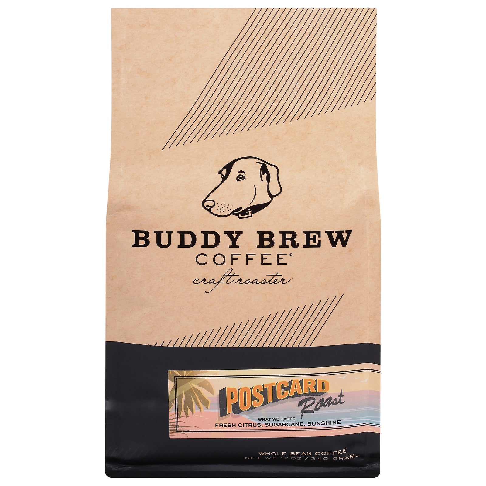 Buddy Brew - Coffee Whole Bean Postcard Roast - Case of 6-12 OZ