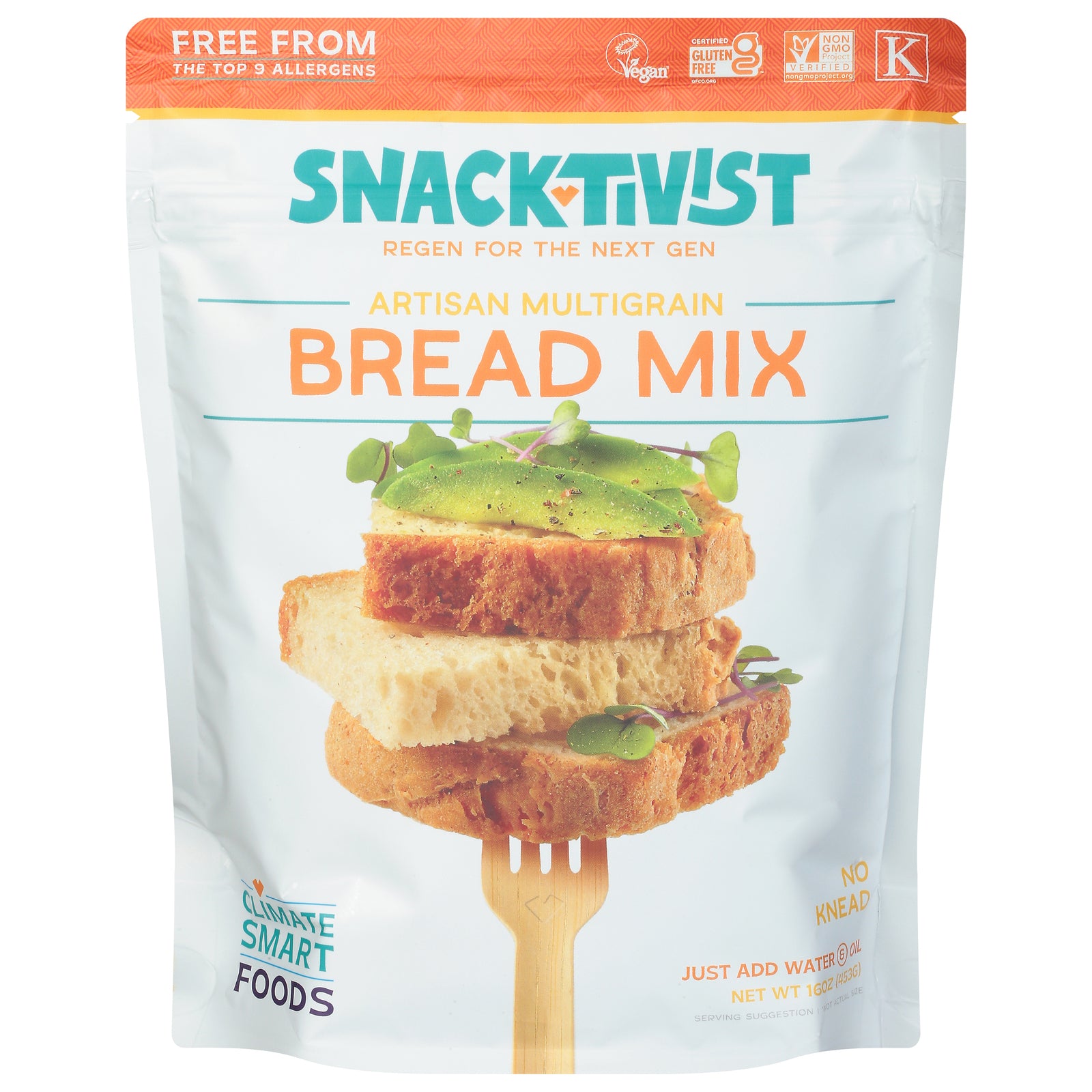 Snacktivist Foods - Bread Mix Artisn Multigrn - Case of 6-16 OZ